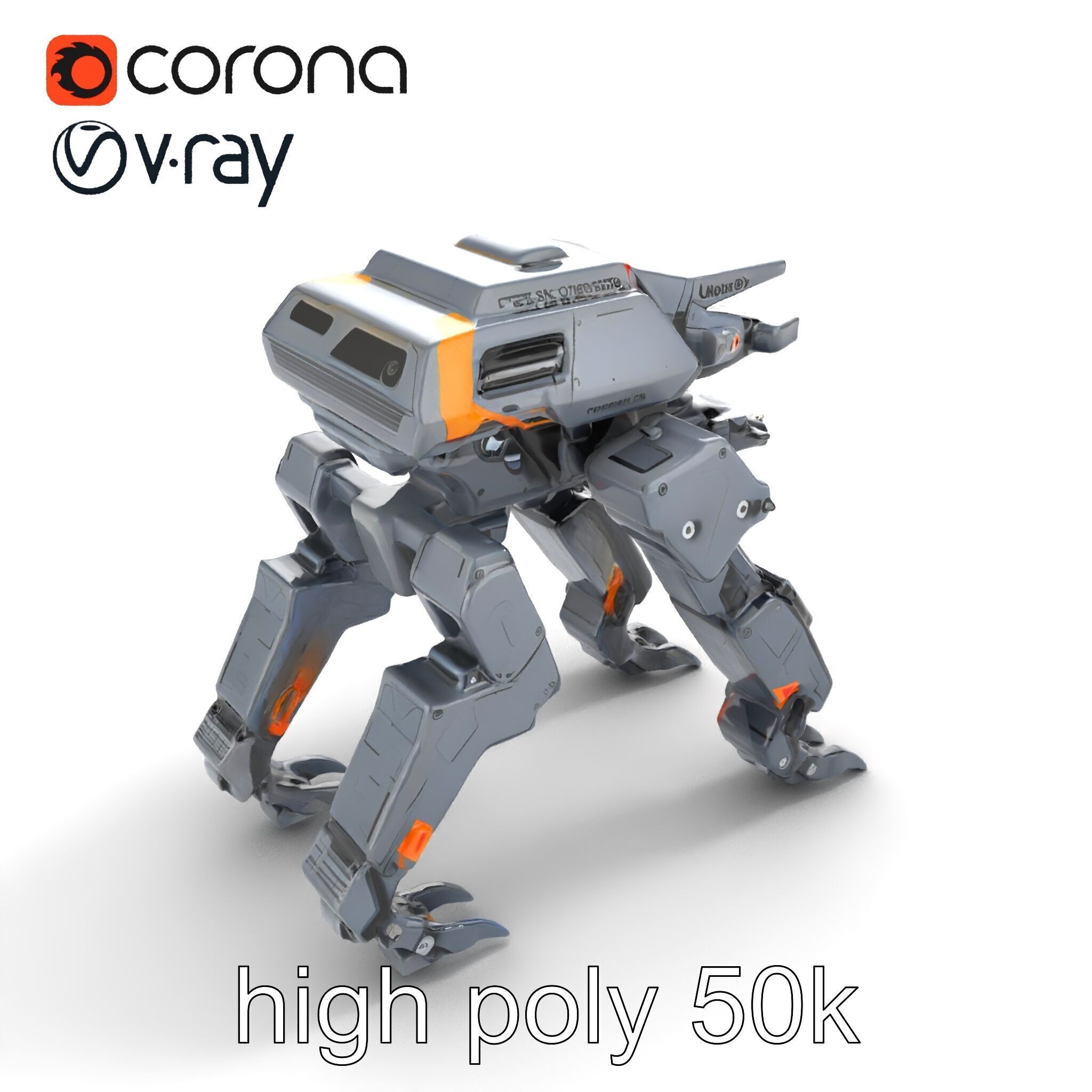 Exoskeleton Combat Unit Armored model pack Low-poly 3D model_19