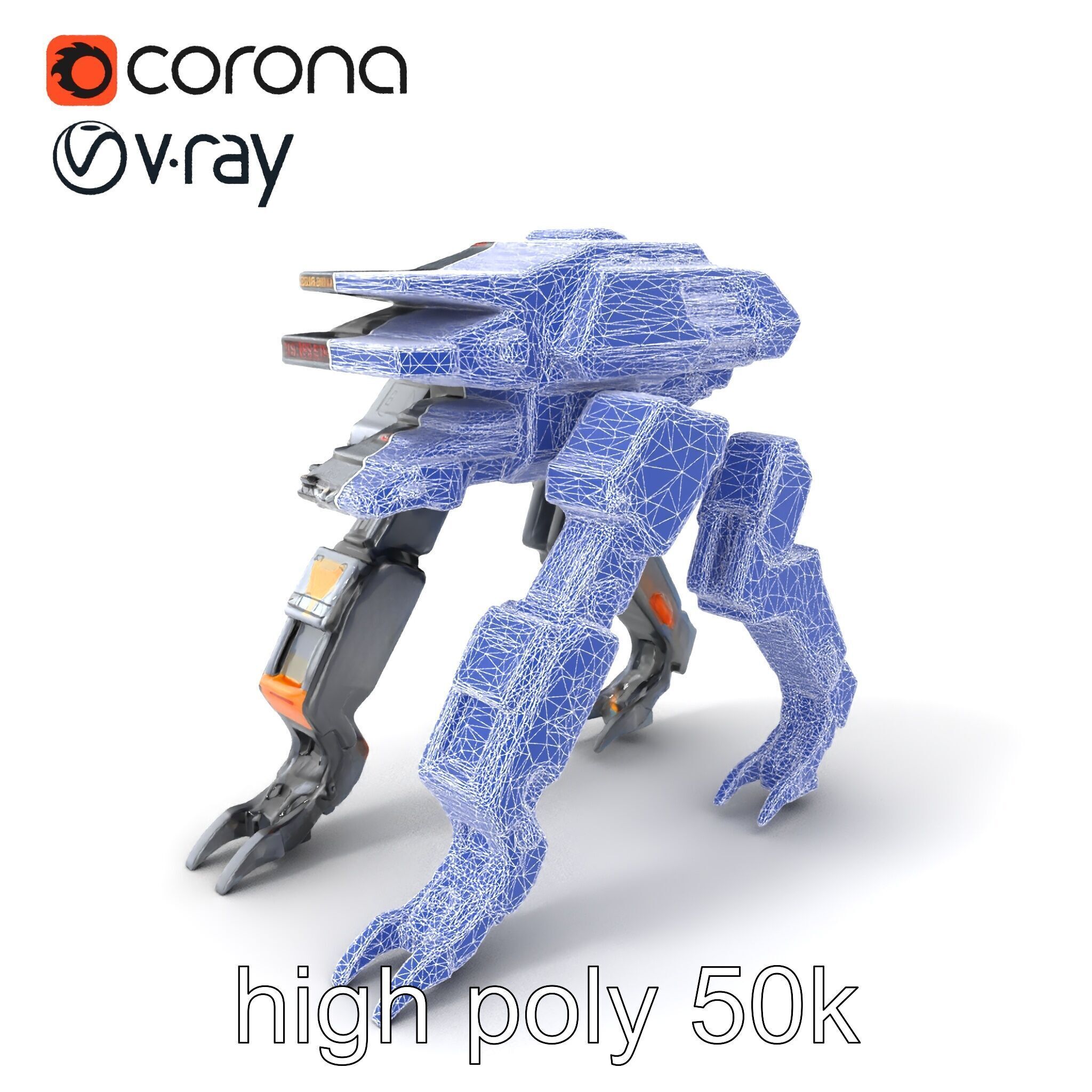 Exoskeleton Combat Unit Armored model pack Low-poly 3D model_10
