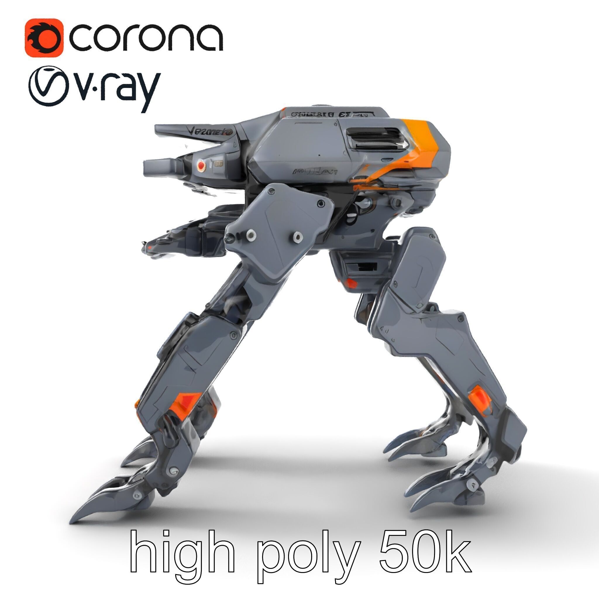 Exoskeleton Combat Unit Armored model pack Low-poly 3D model_12