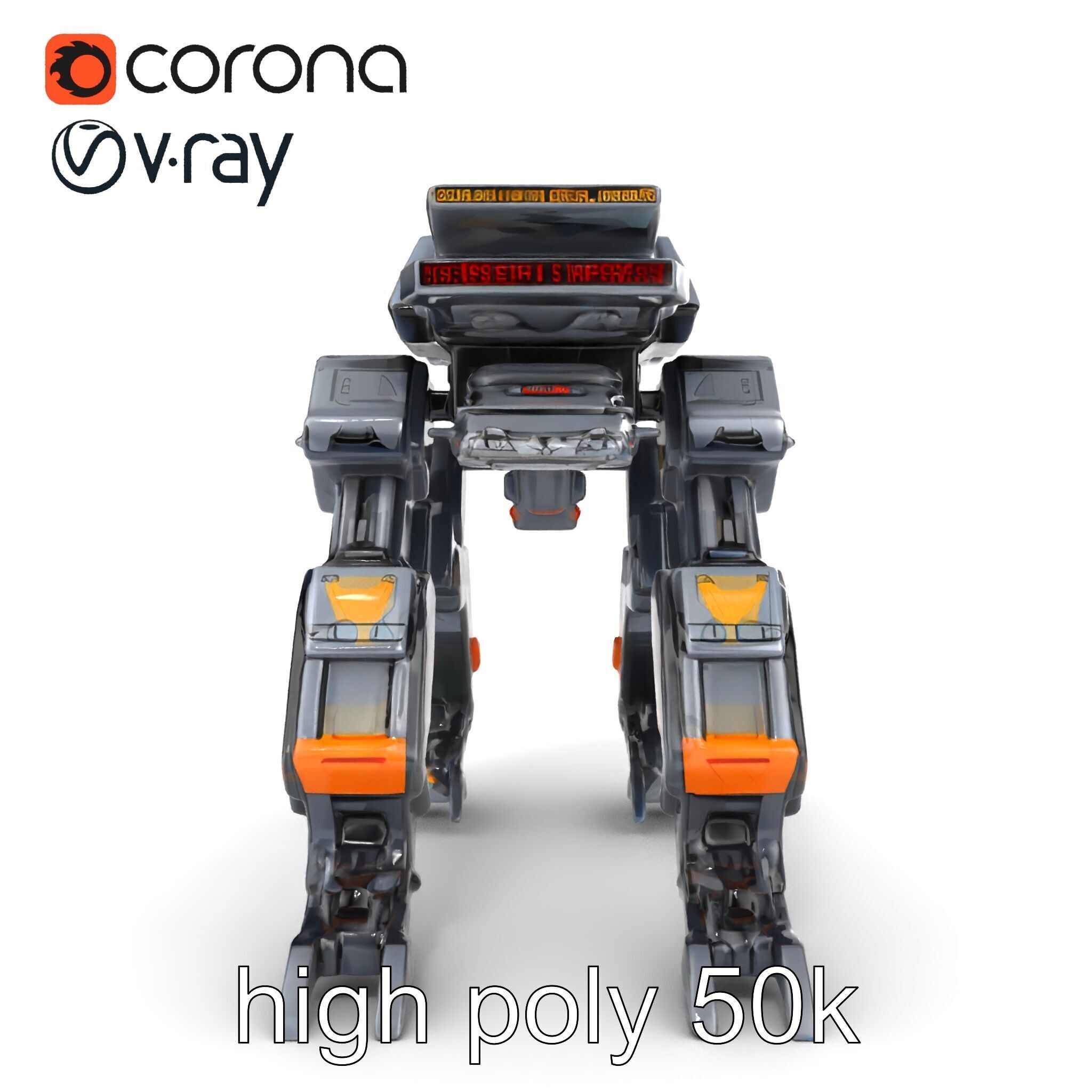 Exoskeleton Combat Unit Armored model pack Low-poly 3D model_14