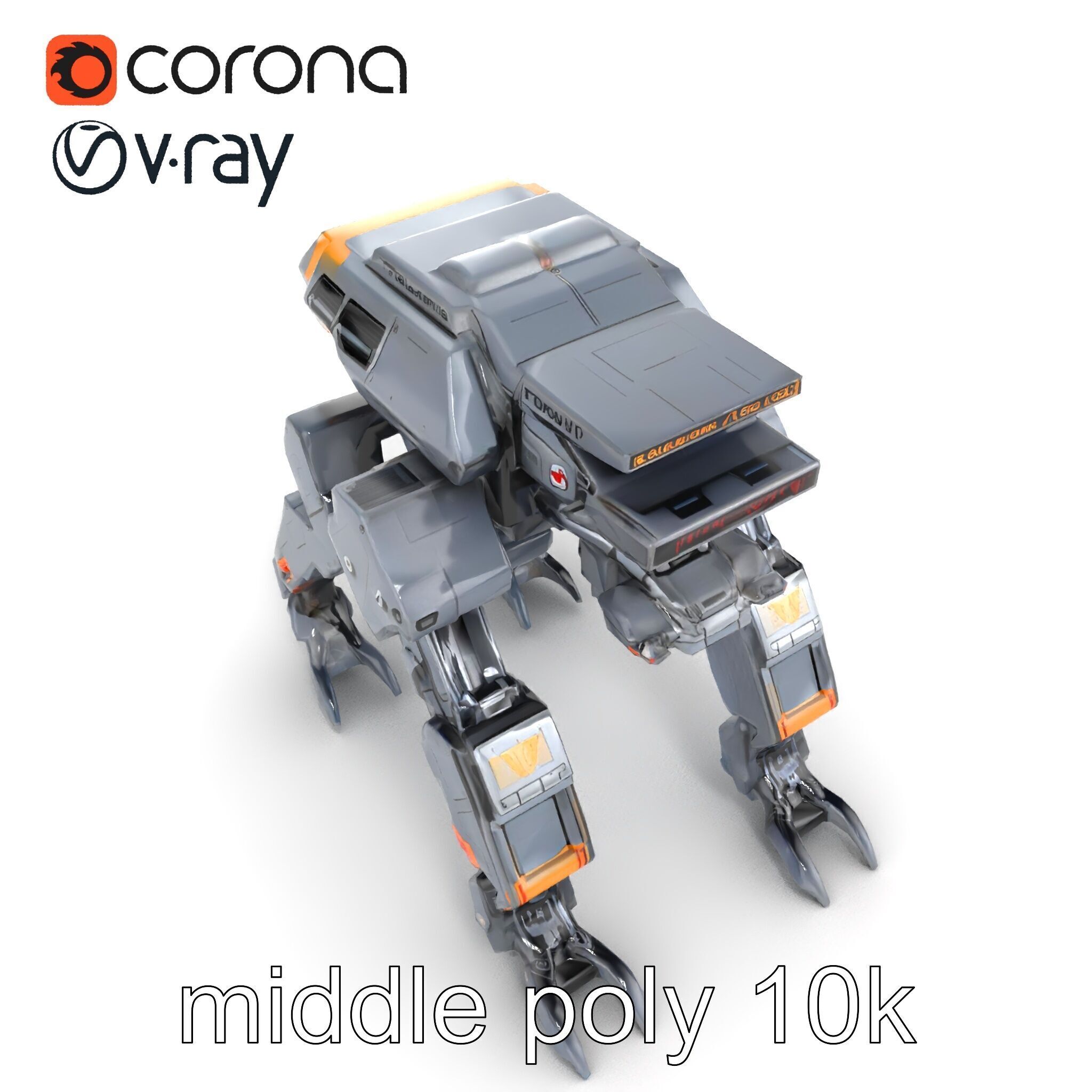 Exoskeleton Combat Unit Armored model pack Low-poly 3D model_13