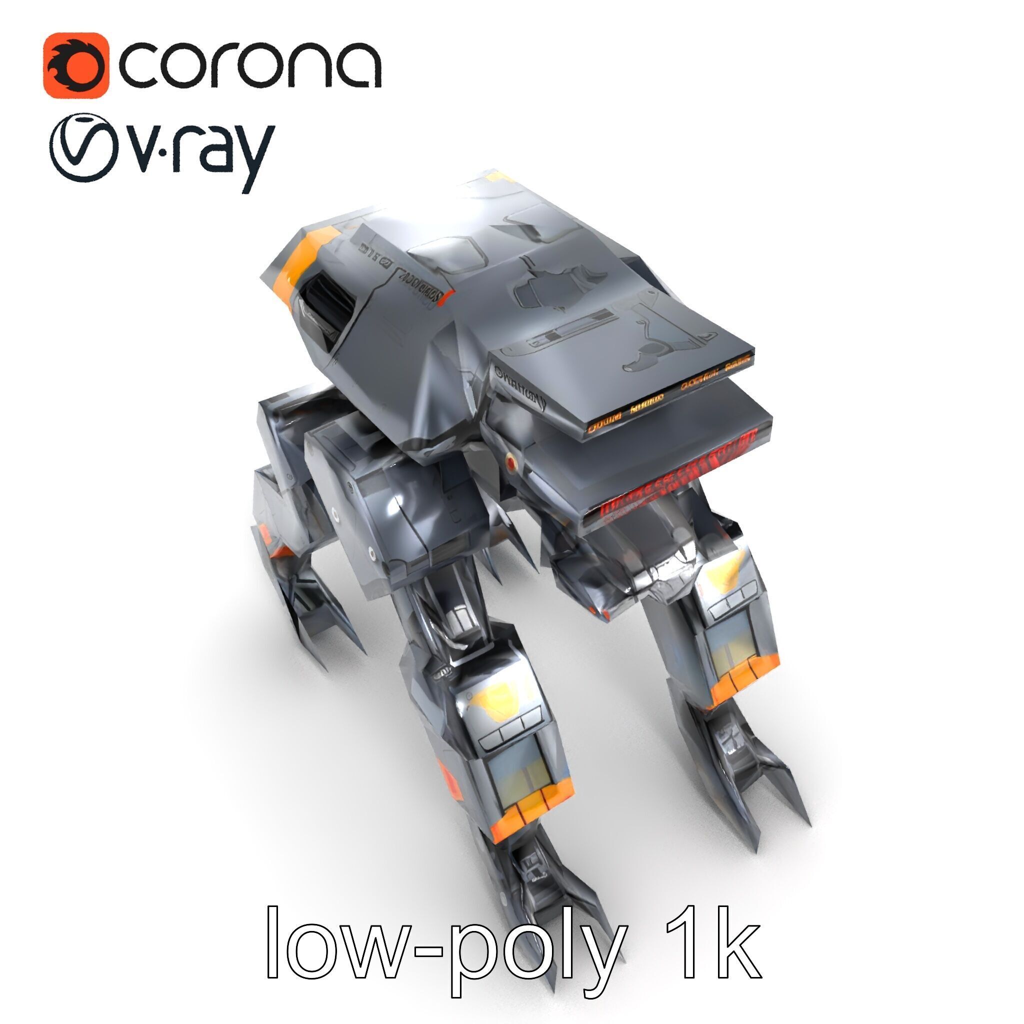 Exoskeleton Combat Unit Armored model pack Low-poly 3D model_11