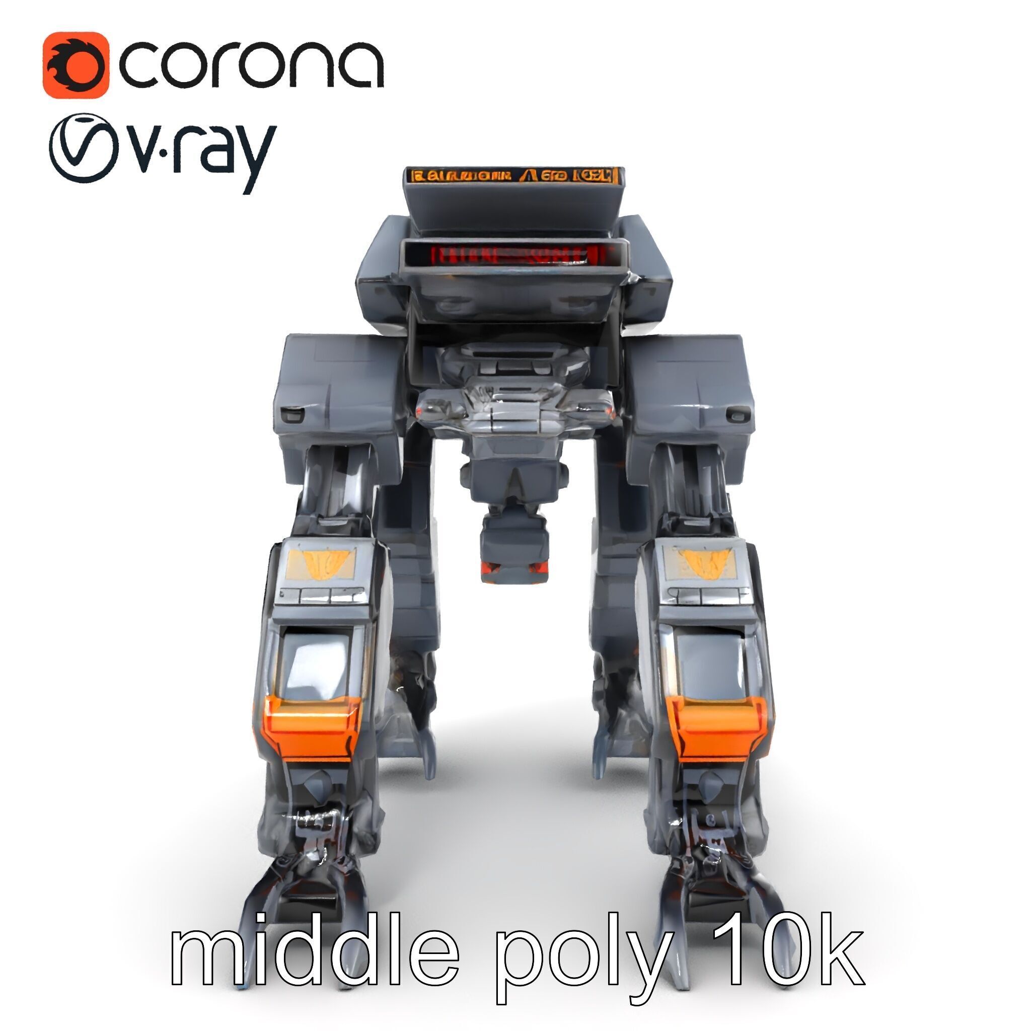 Exoskeleton Combat Unit Armored model pack Low-poly 3D model_24