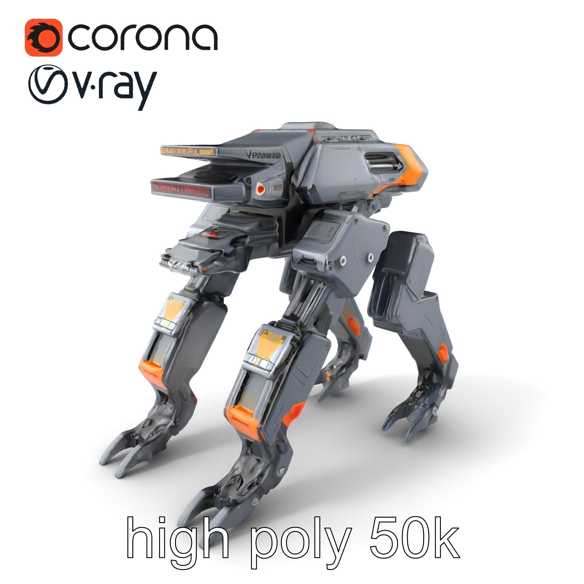 Exoskeleton Combat Unit Armored model pack Low-poly 3D model_2