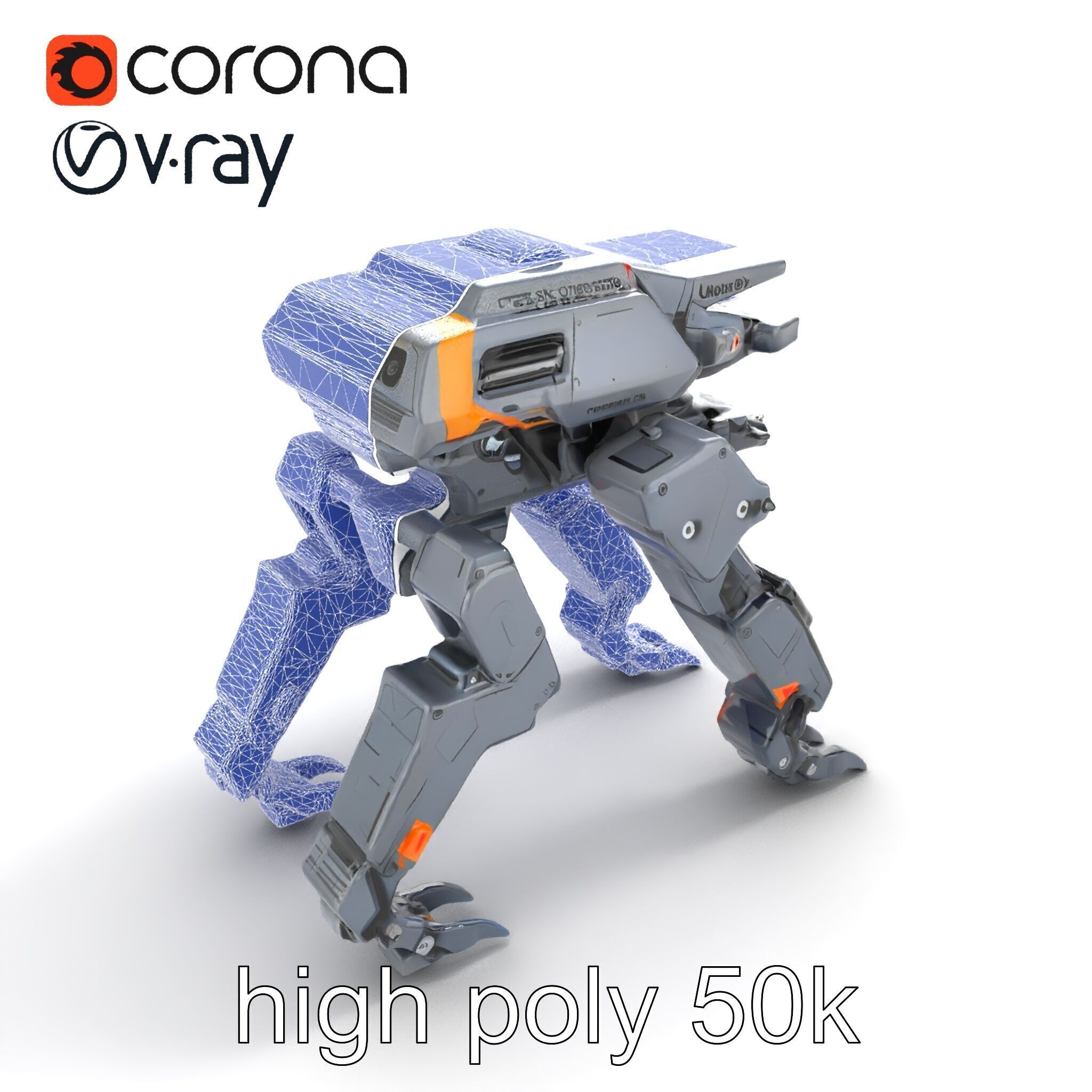 Exoskeleton Combat Unit Armored model pack Low-poly 3D model_20