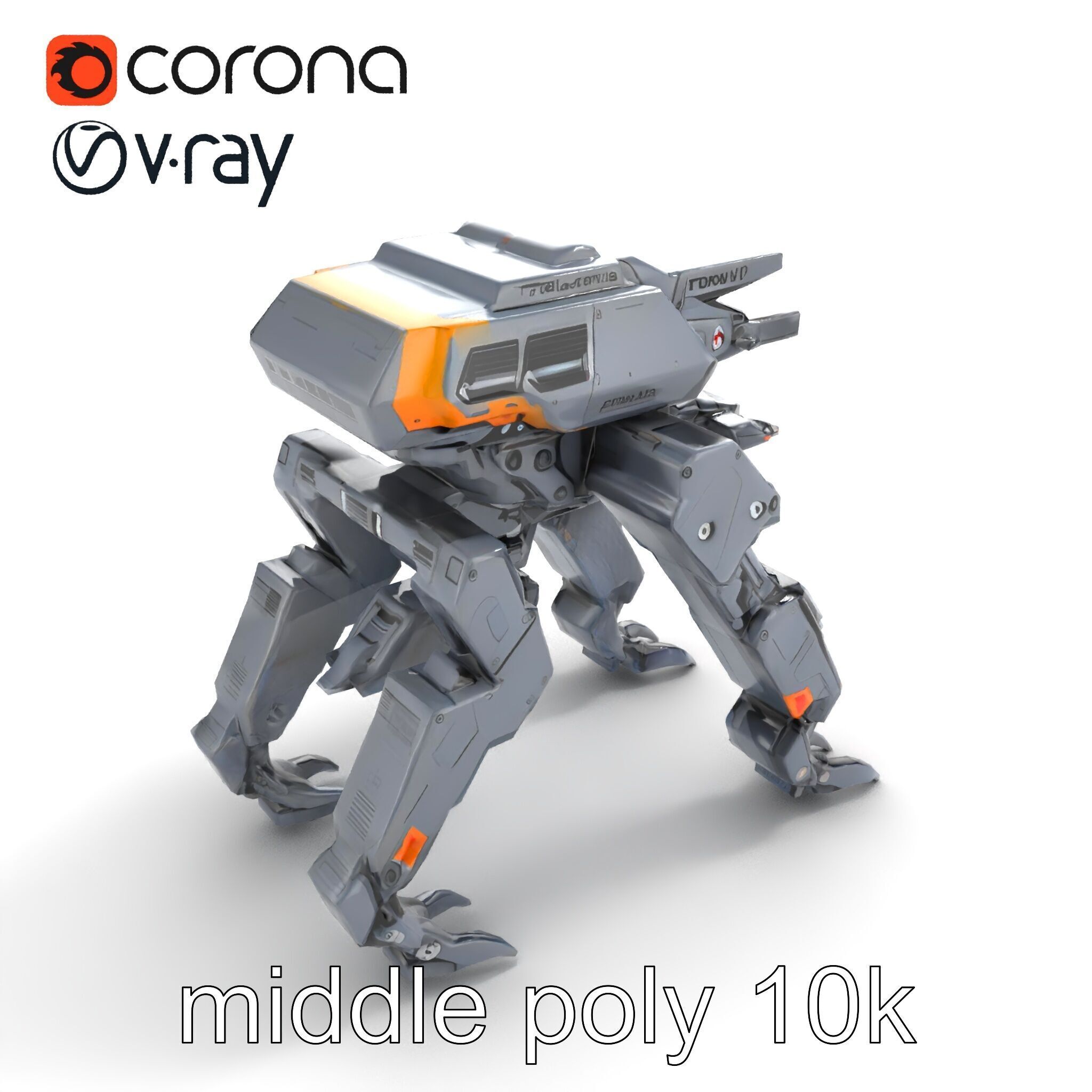 Exoskeleton Combat Unit Armored model pack Low-poly 3D model_8