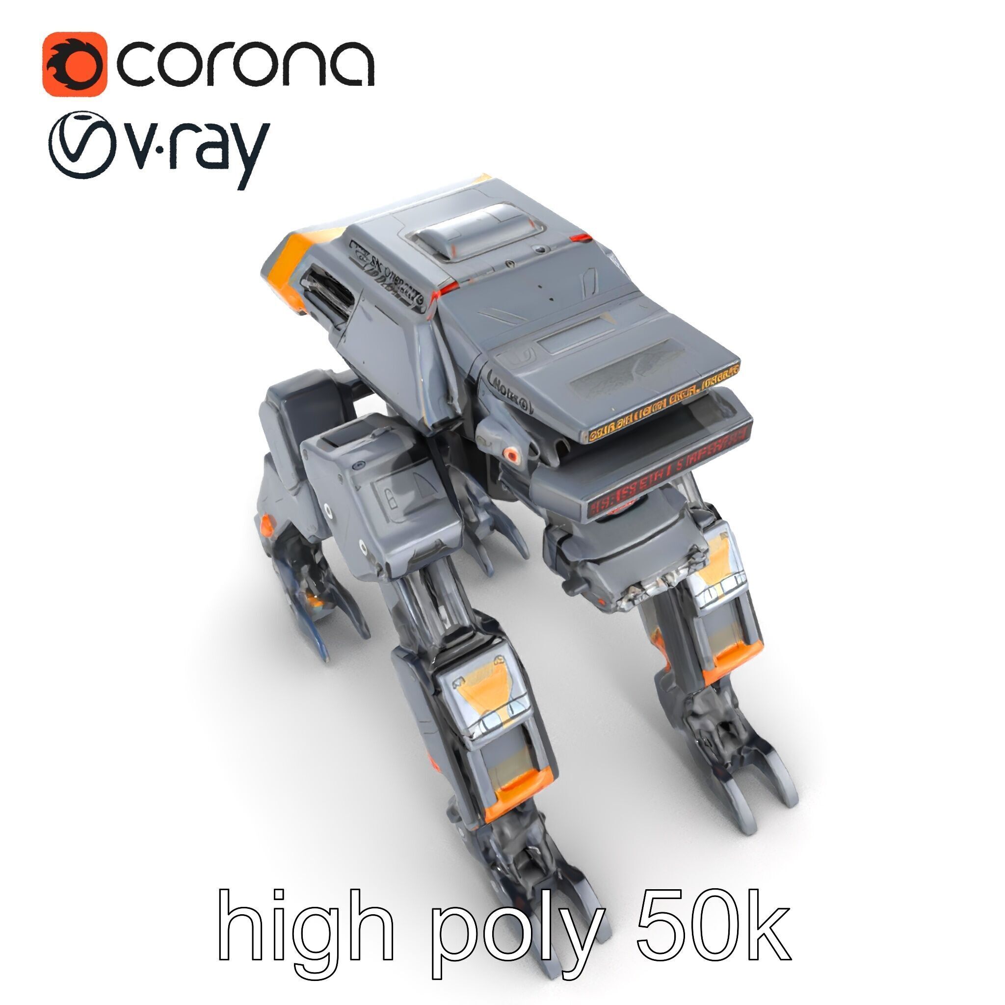 Exoskeleton Combat Unit Armored model pack Low-poly 3D model_29