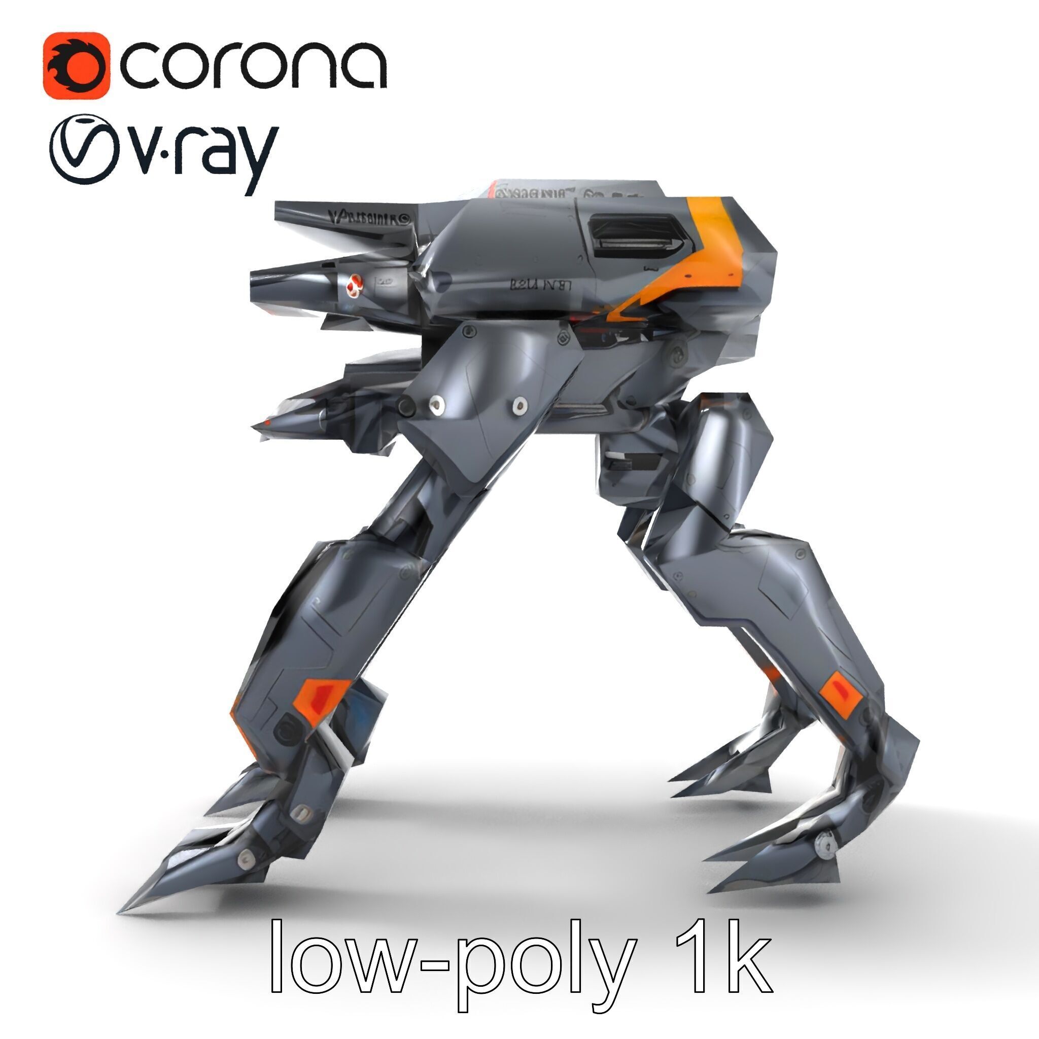 Exoskeleton Combat Unit Armored model pack Low-poly 3D model_25