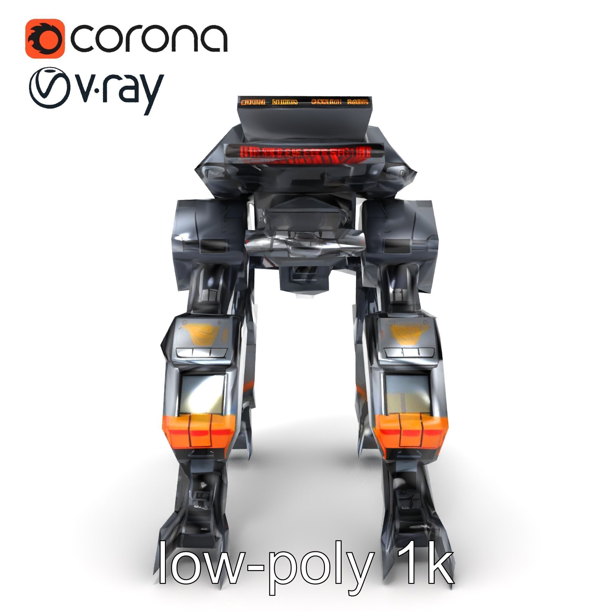 Exoskeleton Combat Unit Armored model pack Low-poly 3D model_32