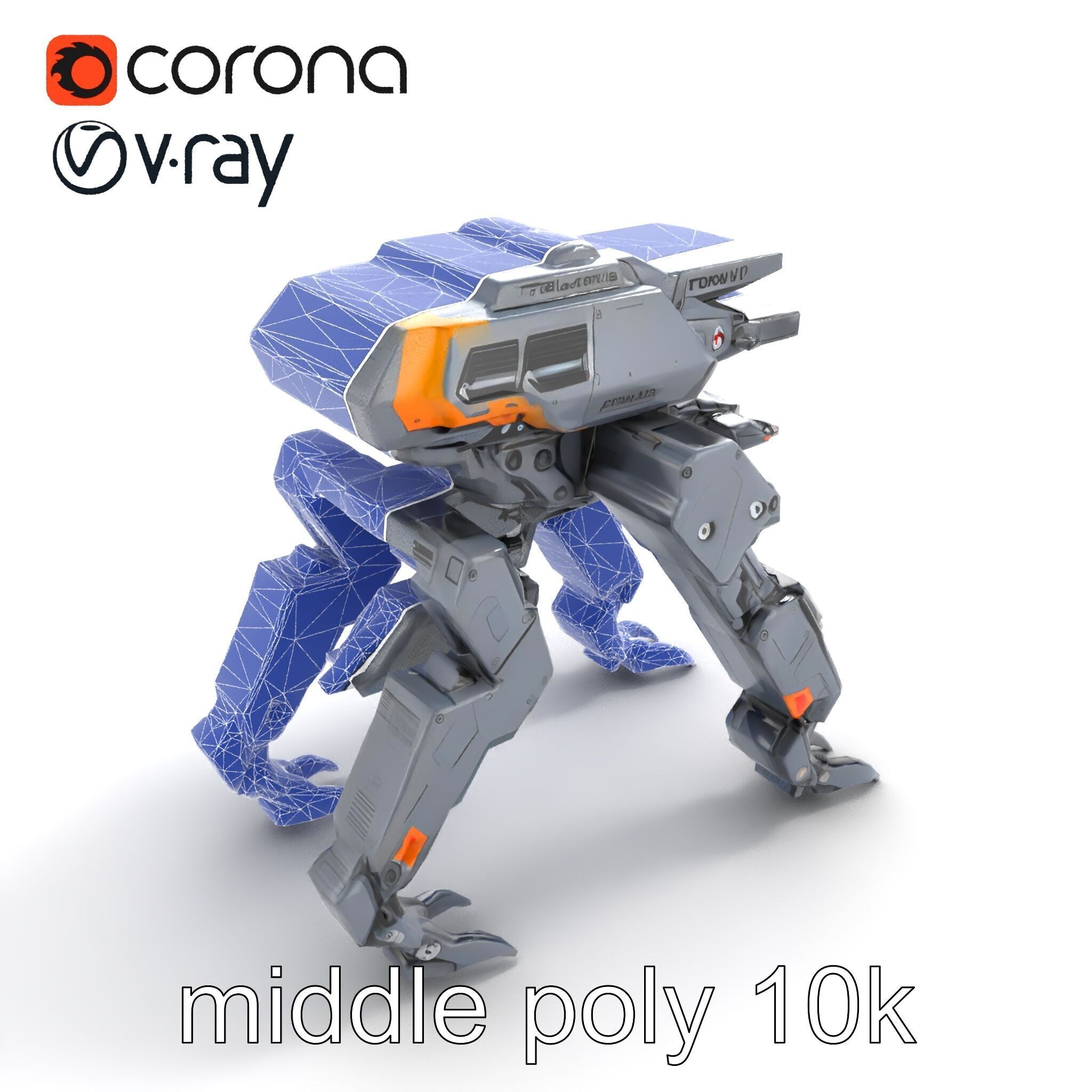 Exoskeleton Combat Unit Armored model pack Low-poly 3D model_22