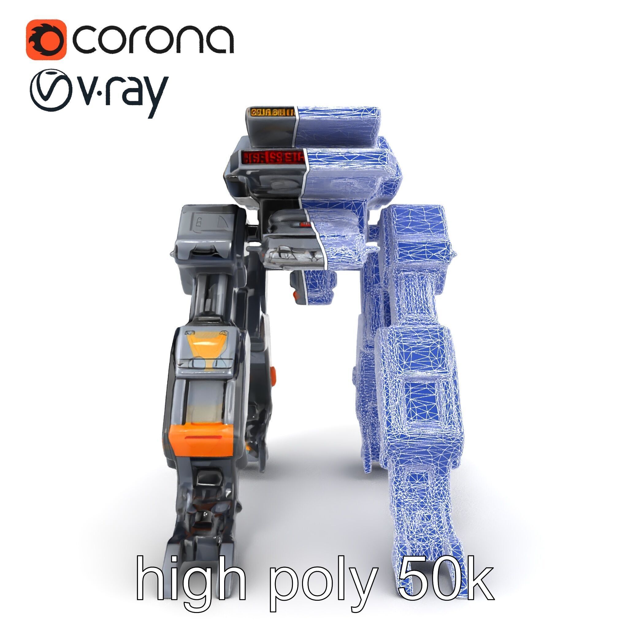 Exoskeleton Combat Unit Armored model pack Low-poly 3D model_23