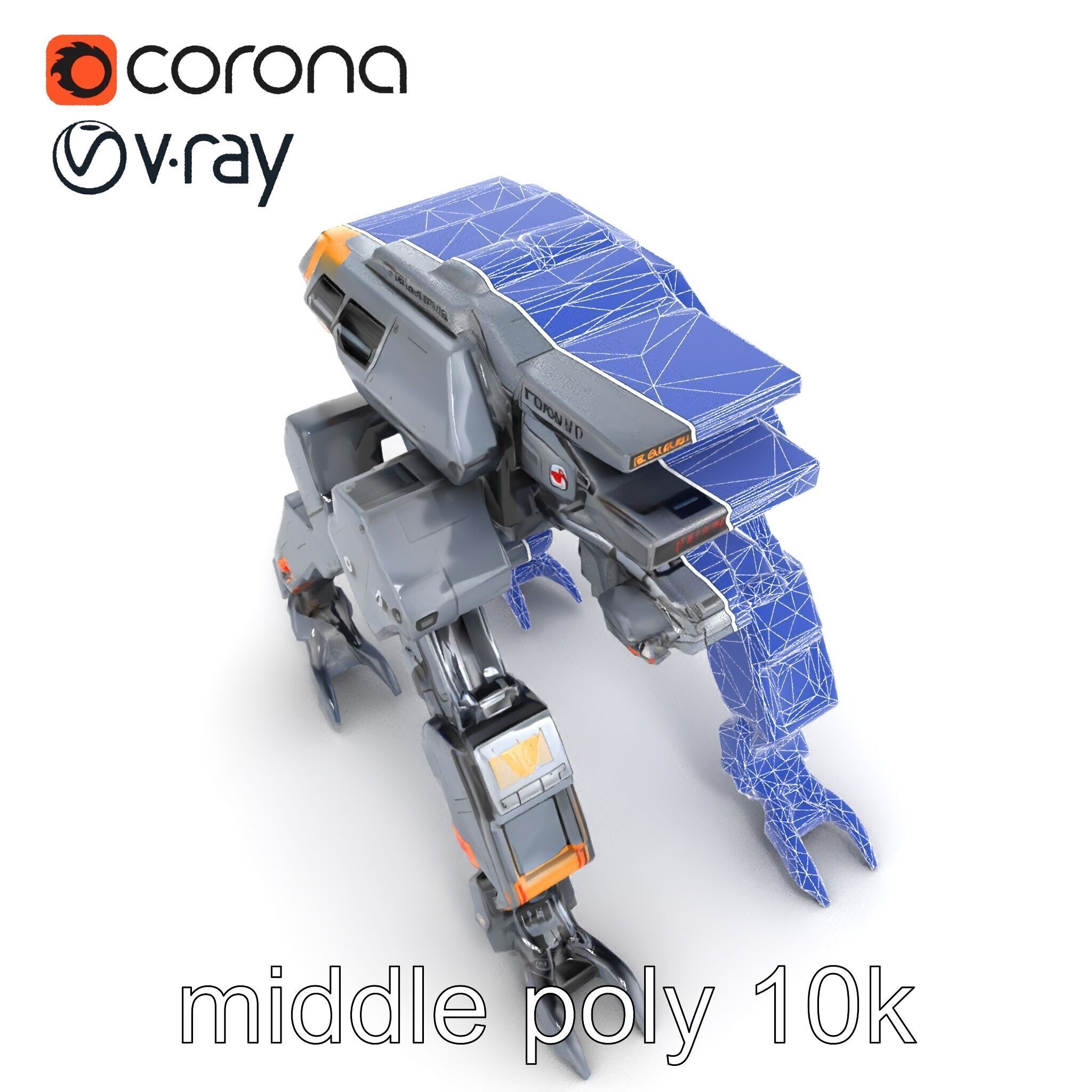 Exoskeleton Combat Unit Armored model pack Low-poly 3D model_26