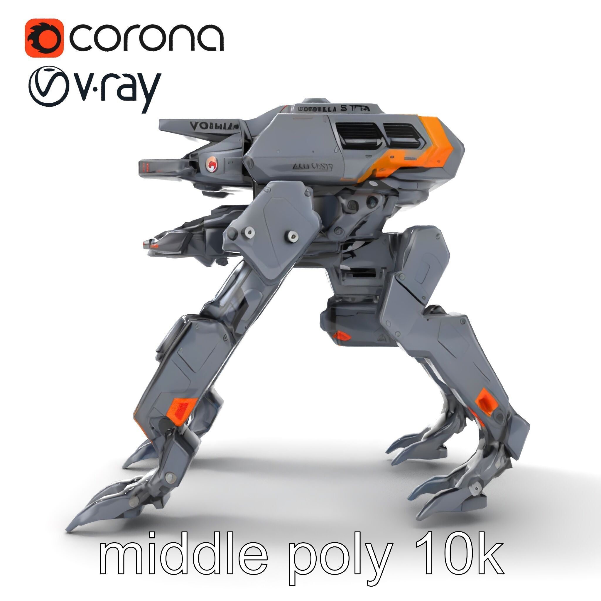 Exoskeleton Combat Unit Armored model pack Low-poly 3D model_31
