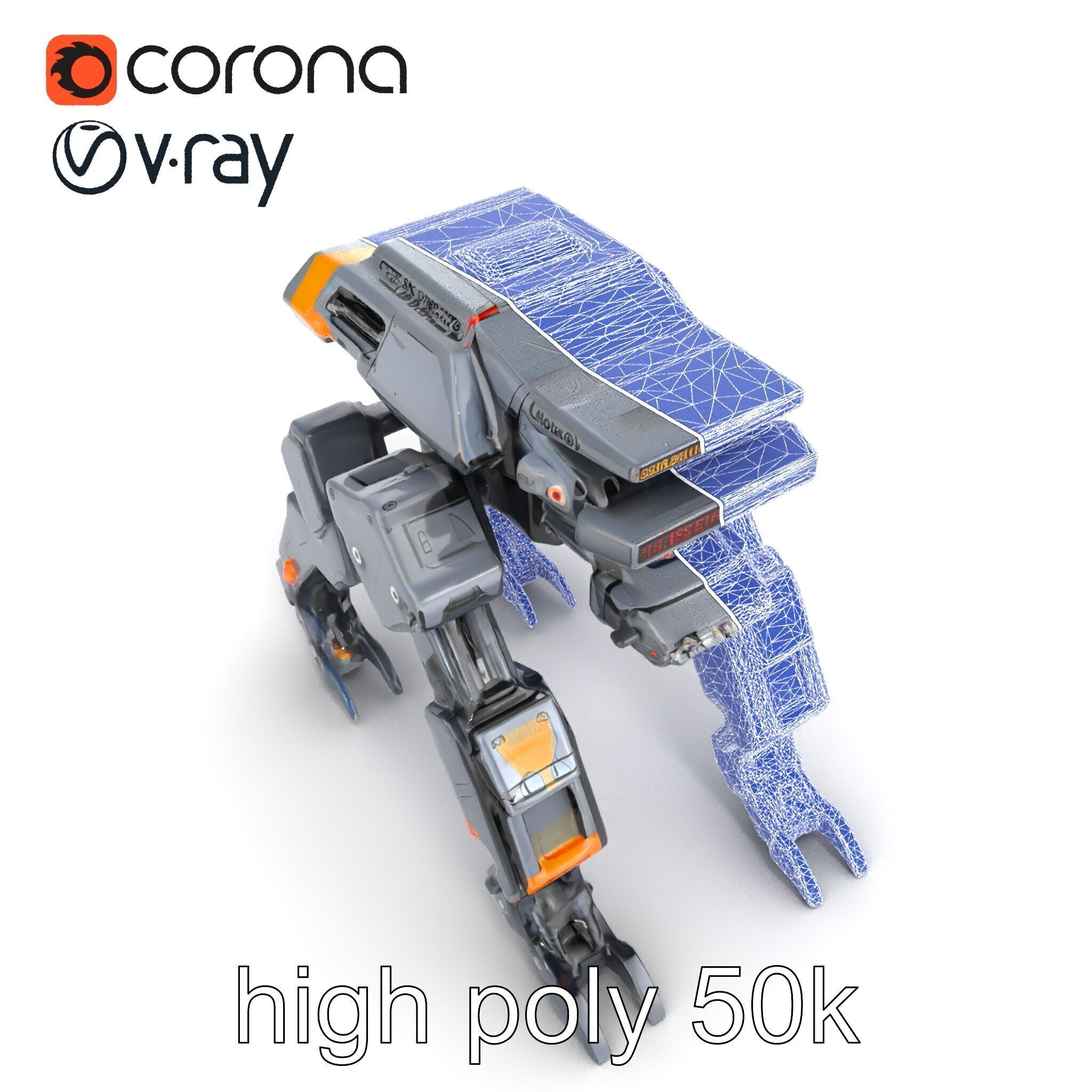 Exoskeleton Combat Unit Armored model pack Low-poly 3D model_18