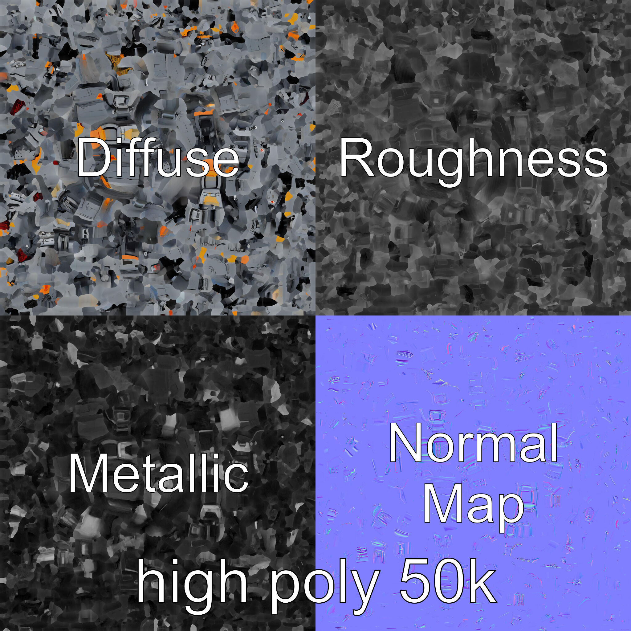 Exoskeleton Combat Unit Armored model pack Low-poly 3D model_3