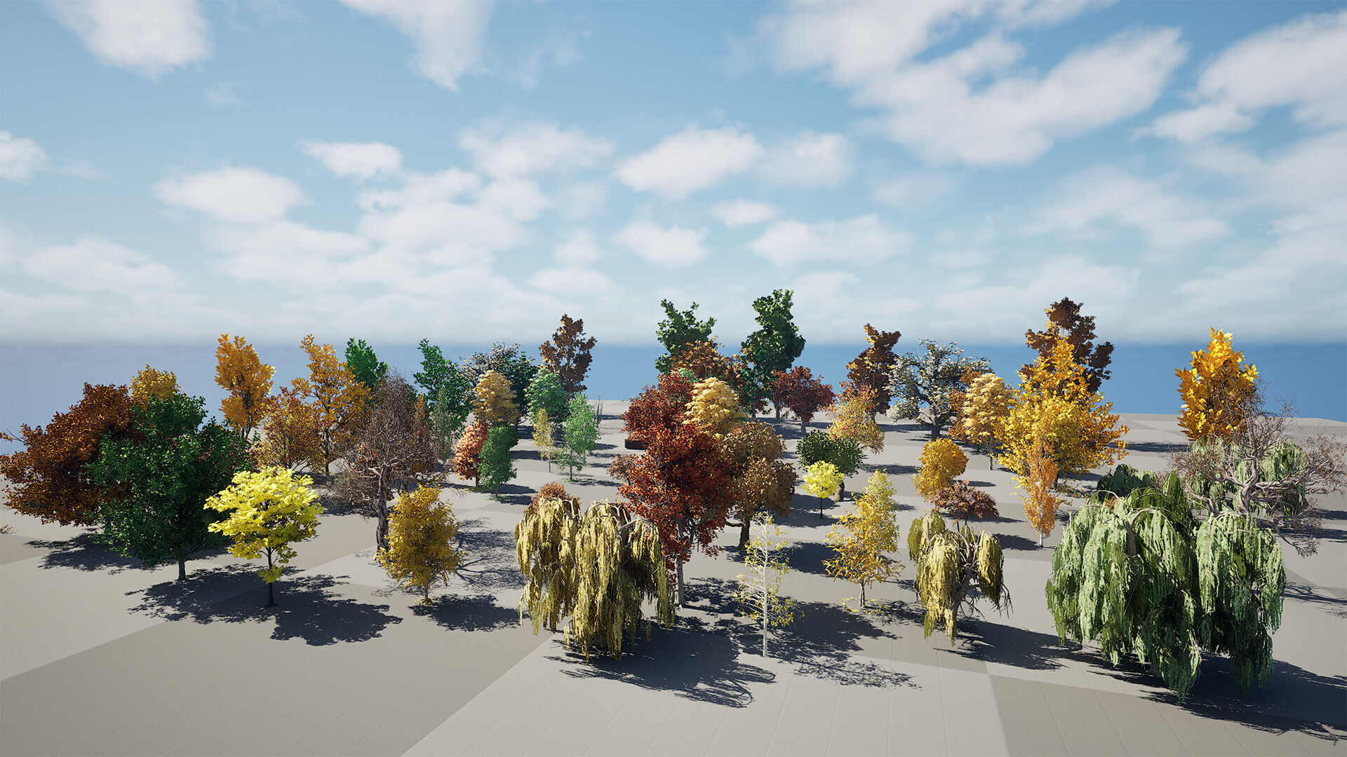 Fall Trees Collections Low-poly 3D model_4