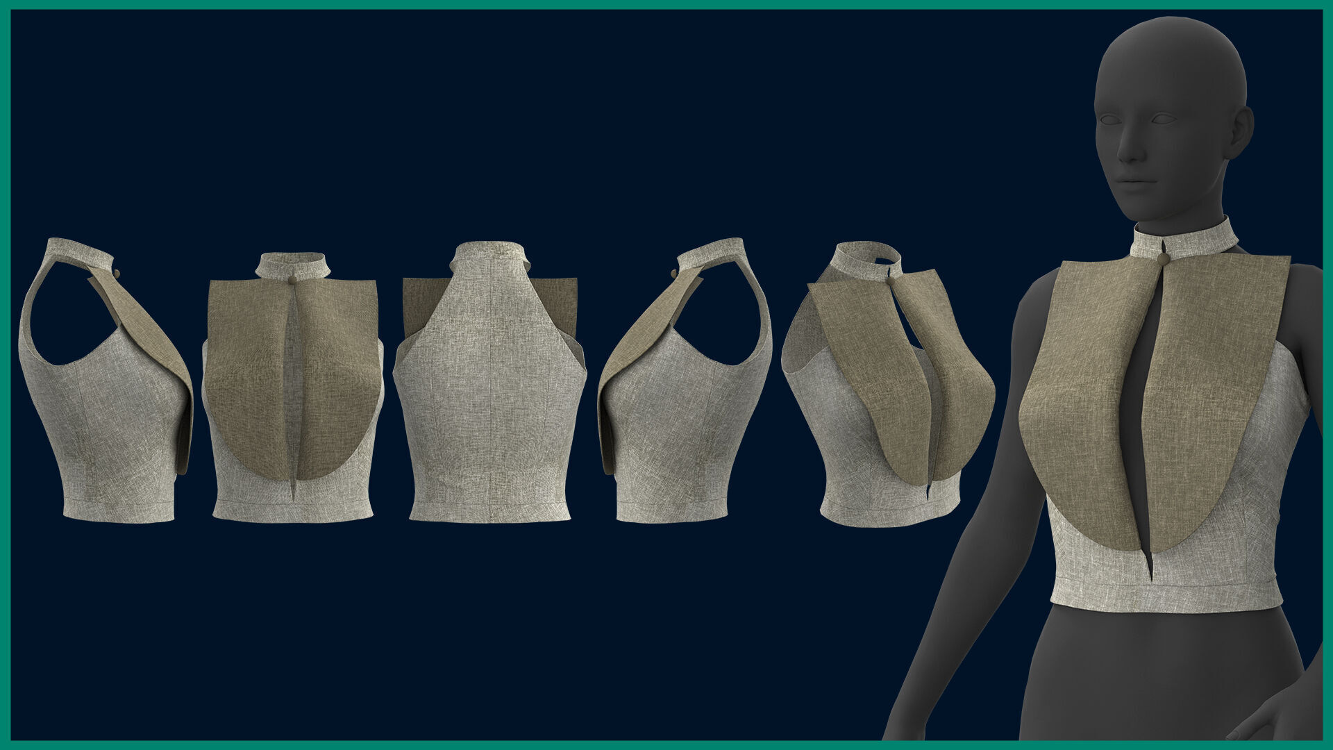 10 female top 3D model_3