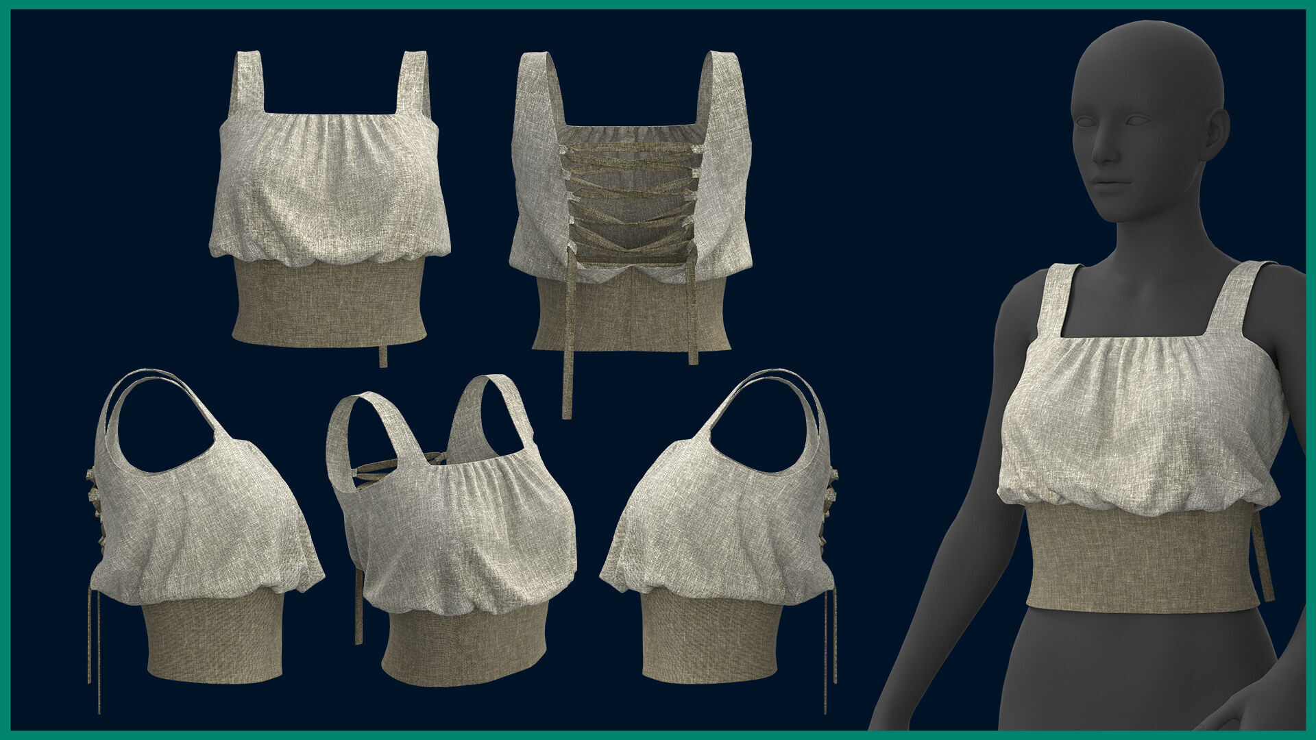 10 female top 3D model_10