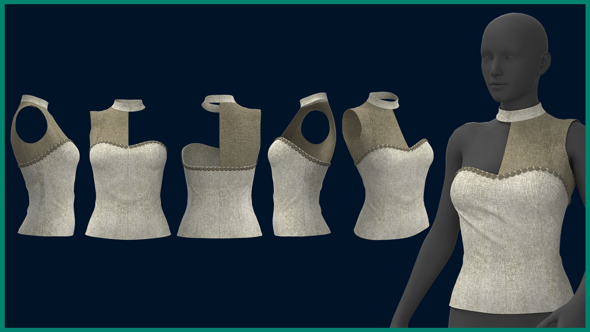 10 female top 3D model_1