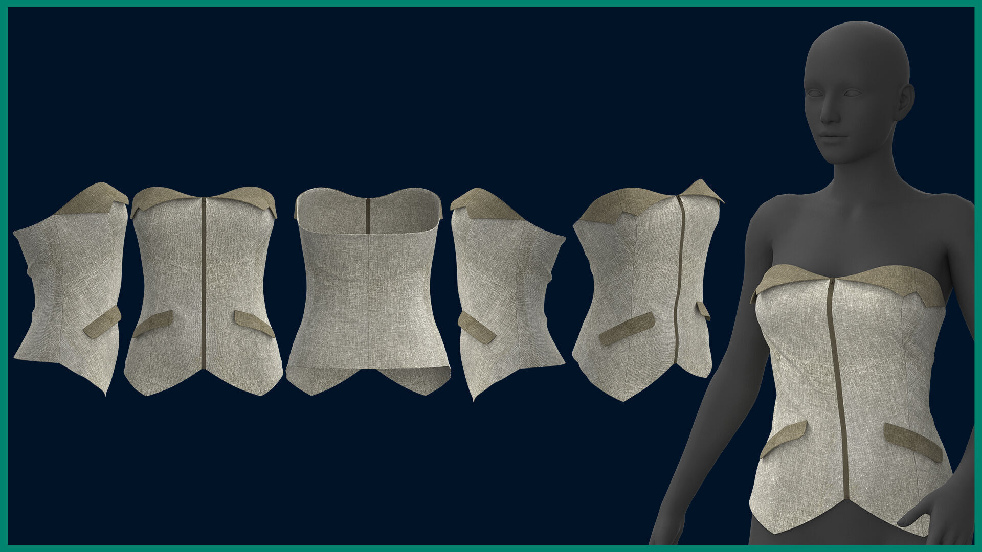 10 female top 3D model_2