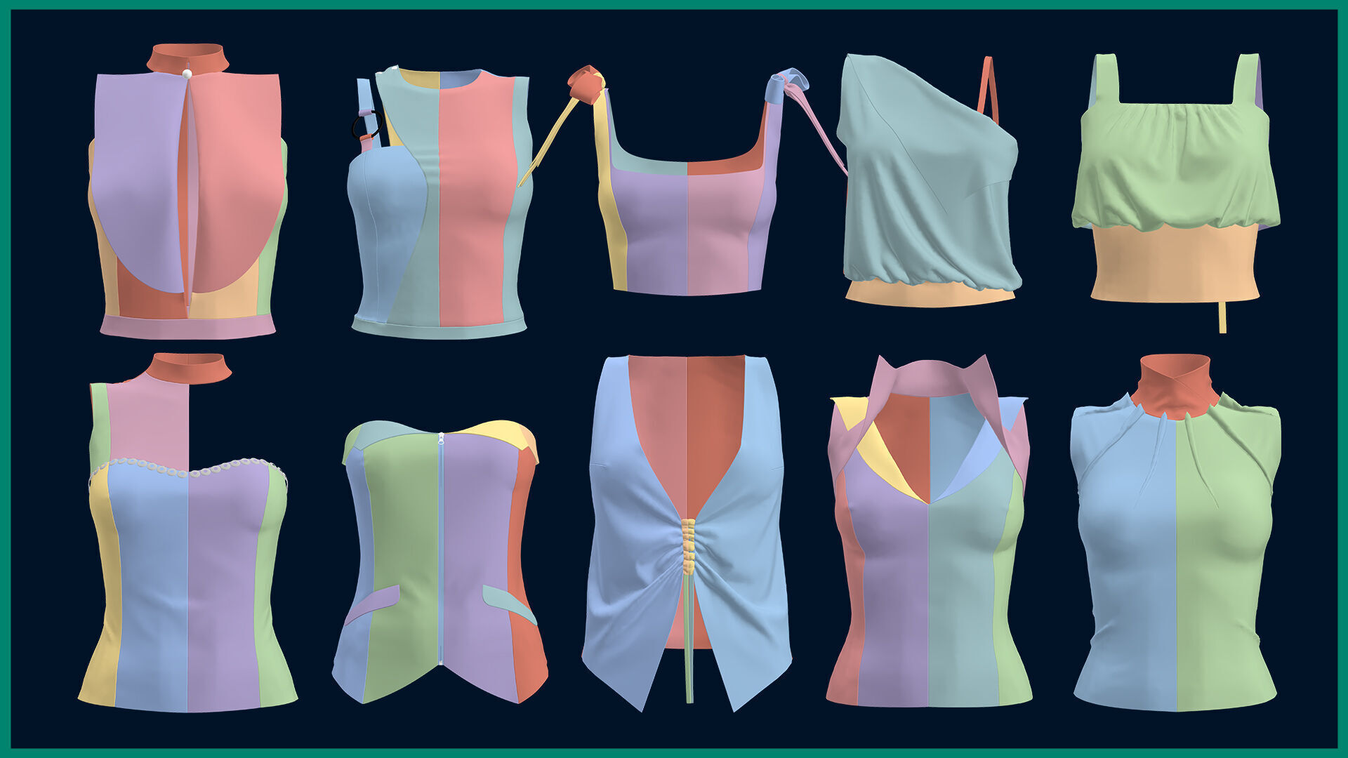 10 female top 3D model_12