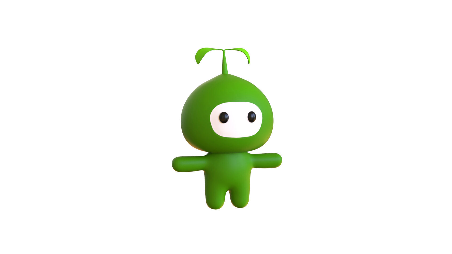 Low-Poly Character003 Leaf Mascot Animated Low-poly 3D model_19