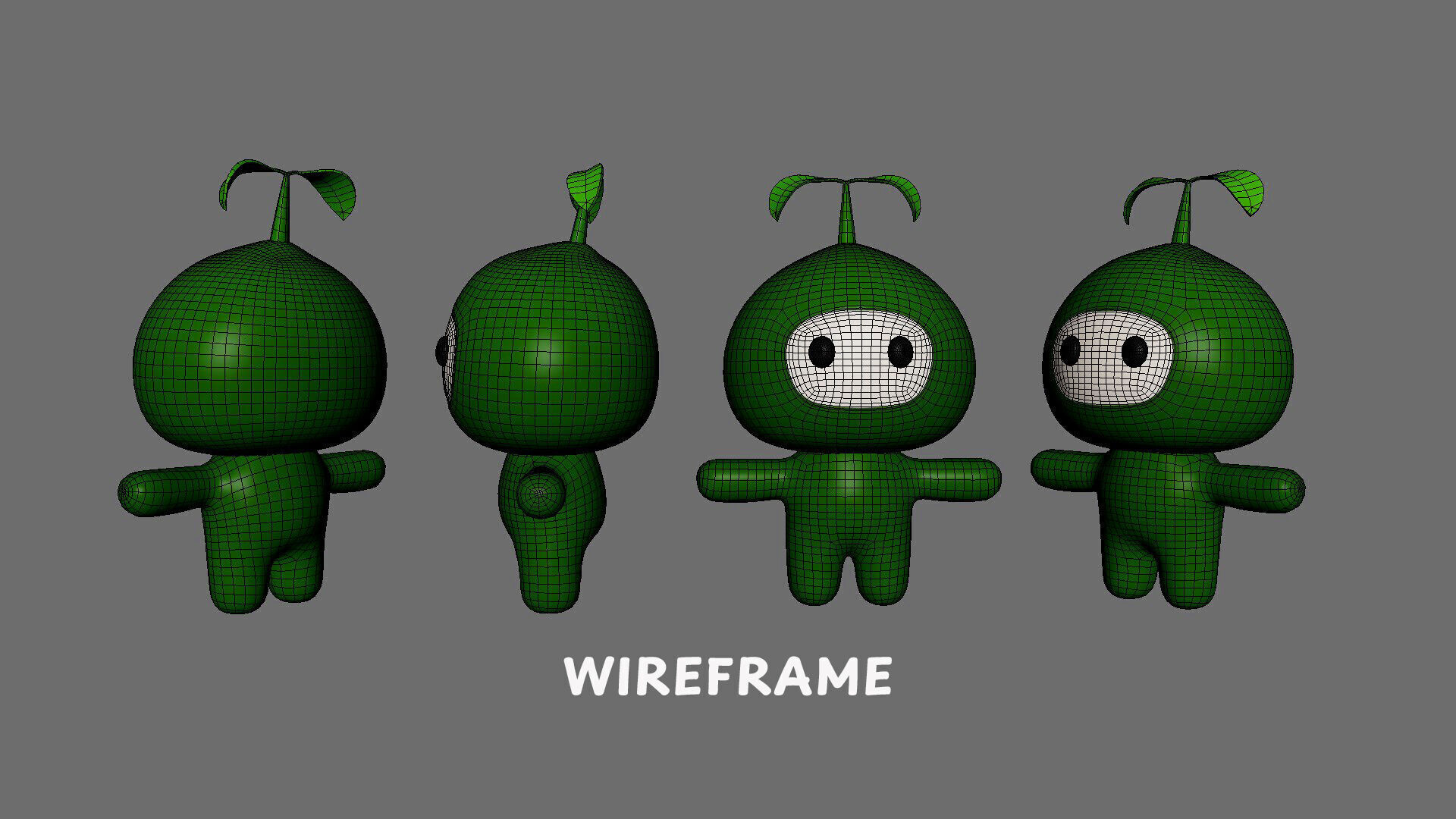 Low-Poly Character003 Leaf Mascot Animated Low-poly 3D model_9