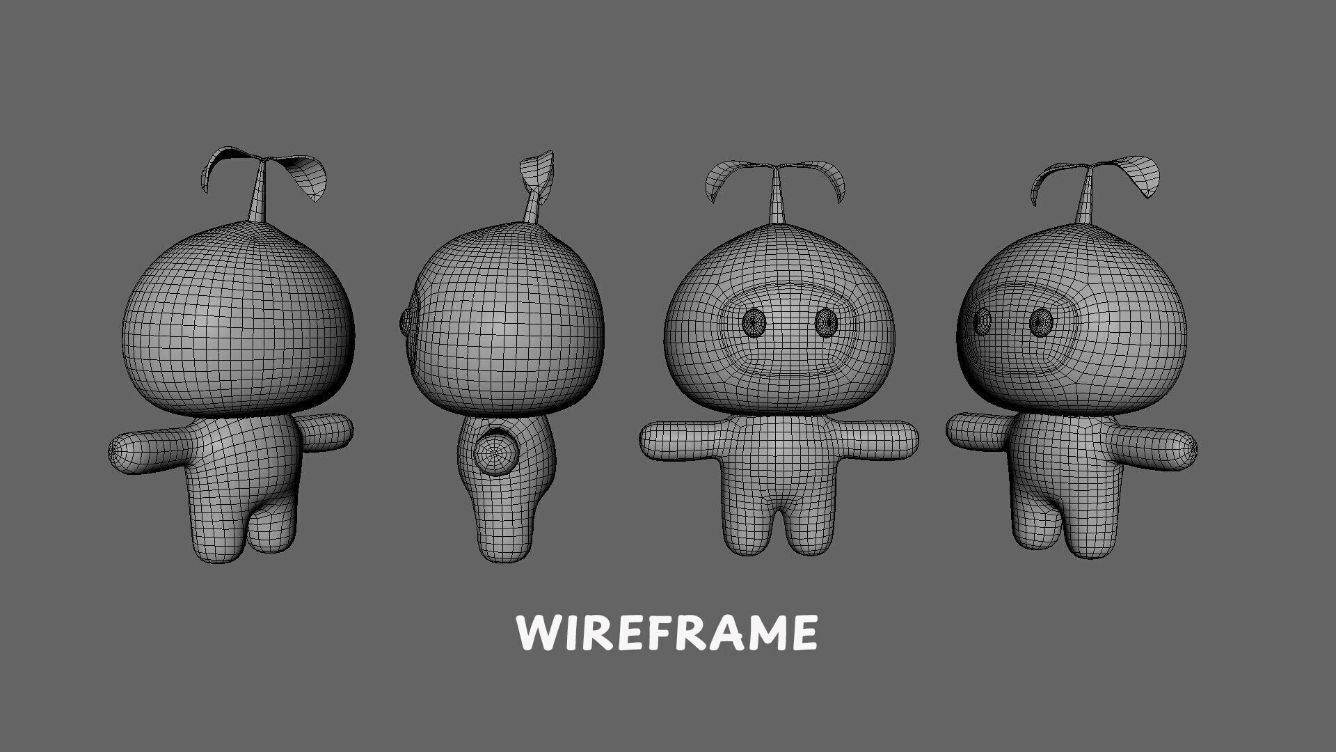 Low-Poly Character003 Leaf Mascot Animated Low-poly 3D model_8