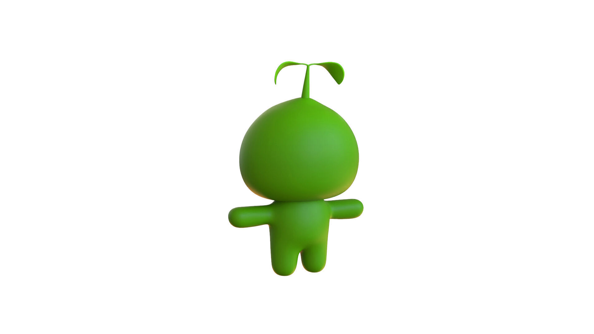Low-Poly Character003 Leaf Mascot Animated Low-poly 3D model_11