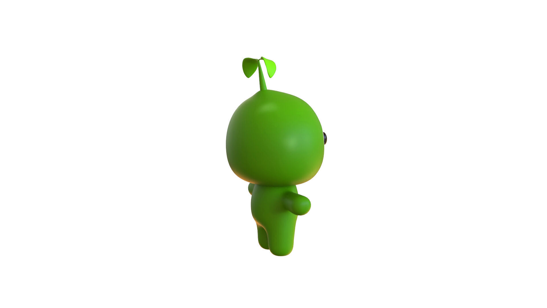 Low-Poly Character003 Leaf Mascot Animated Low-poly 3D model_15