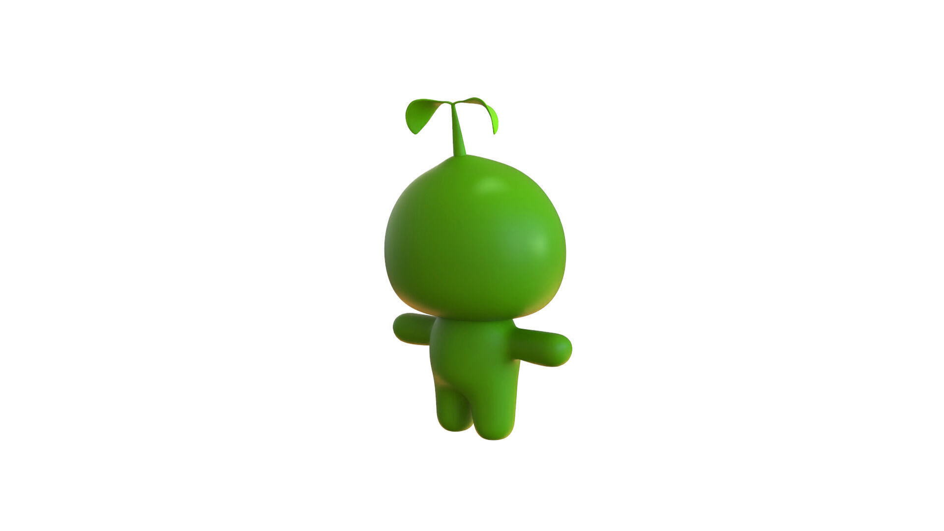 Low-Poly Character003 Leaf Mascot Animated Low-poly 3D model_14