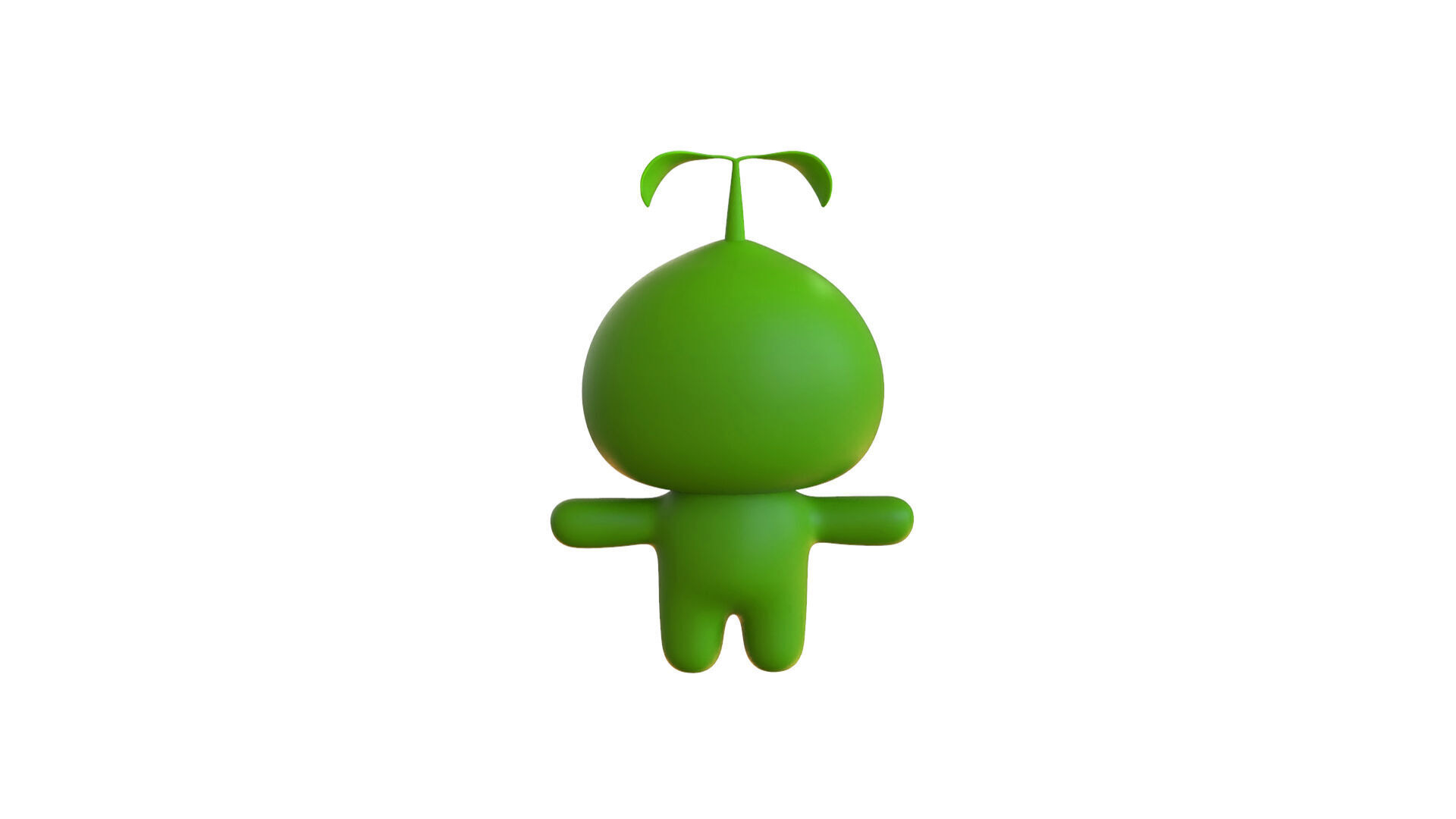 Low-Poly Character003 Leaf Mascot Animated Low-poly 3D model_12