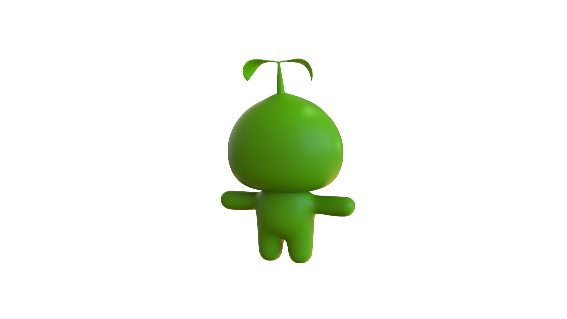 Low-Poly Character003 Leaf Mascot Animated Low-poly 3D model_13