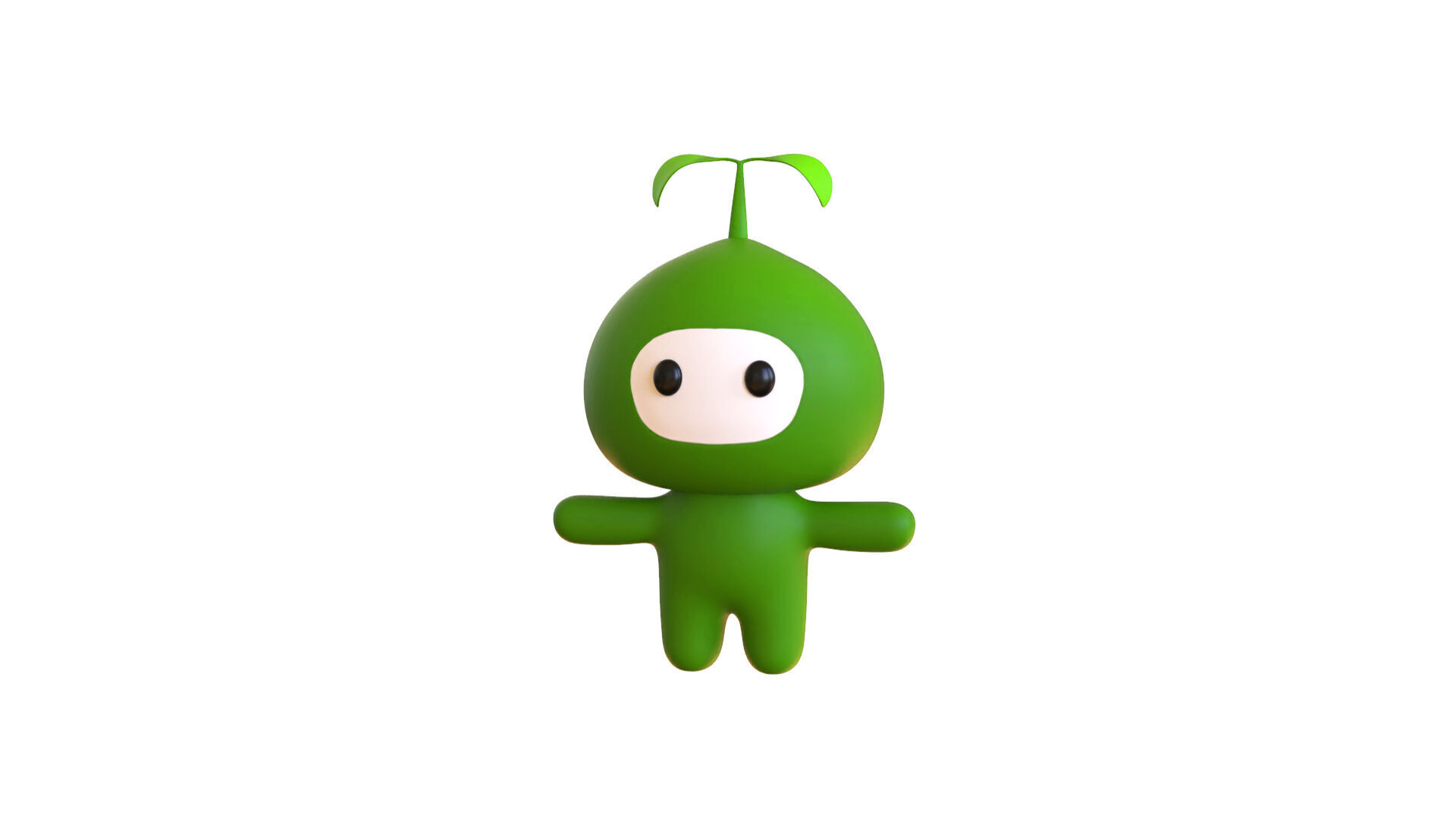 Low-Poly Character003 Leaf Mascot Animated Low-poly 3D model_20