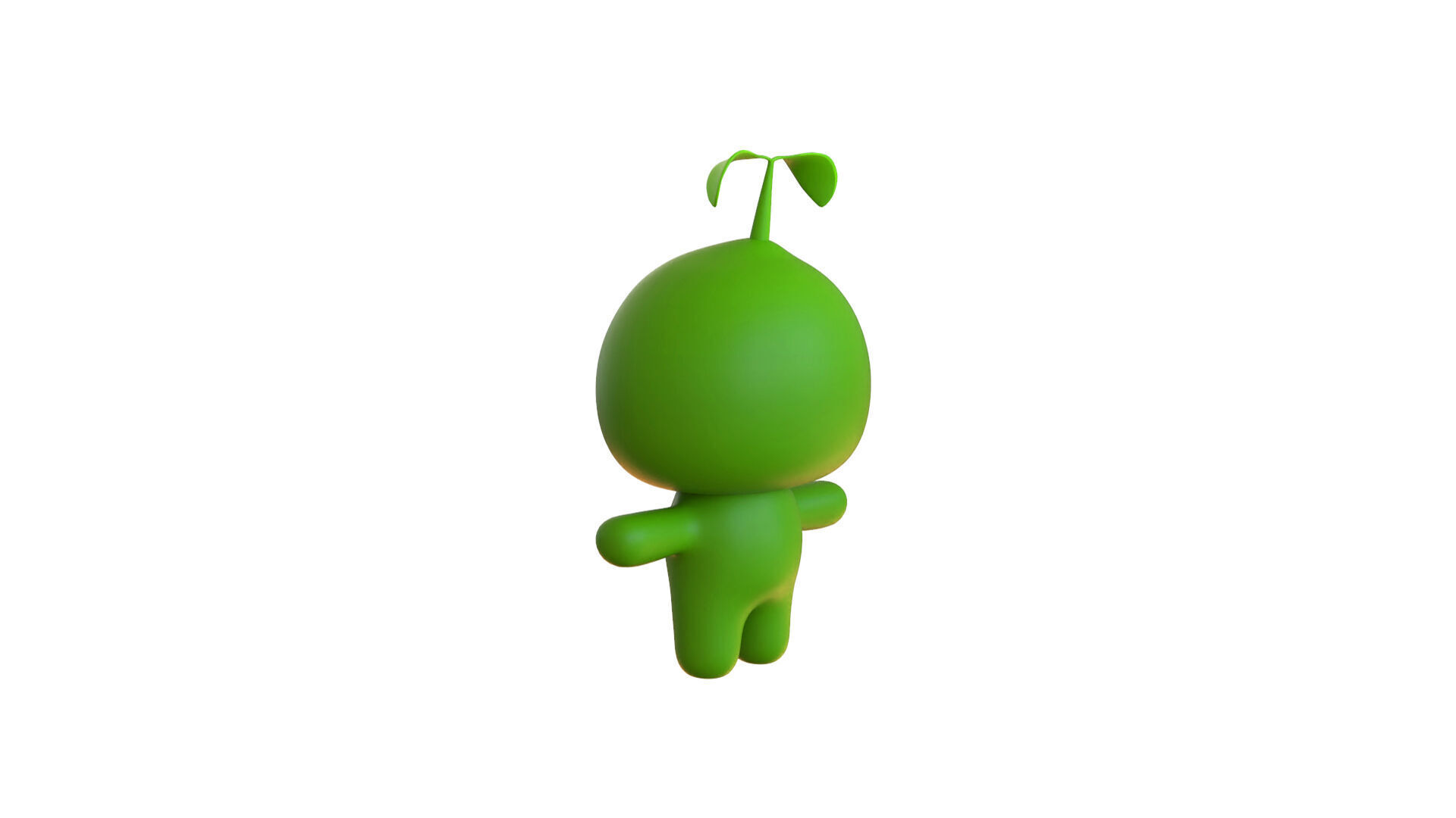 Low-Poly Character003 Leaf Mascot Animated Low-poly 3D model_10