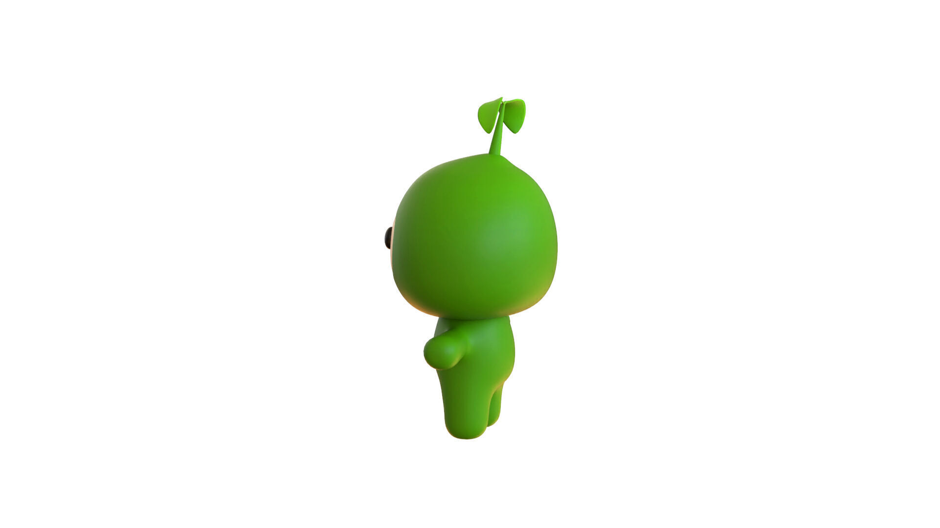 Low-Poly Character003 Leaf Mascot Animated Low-poly 3D model_7