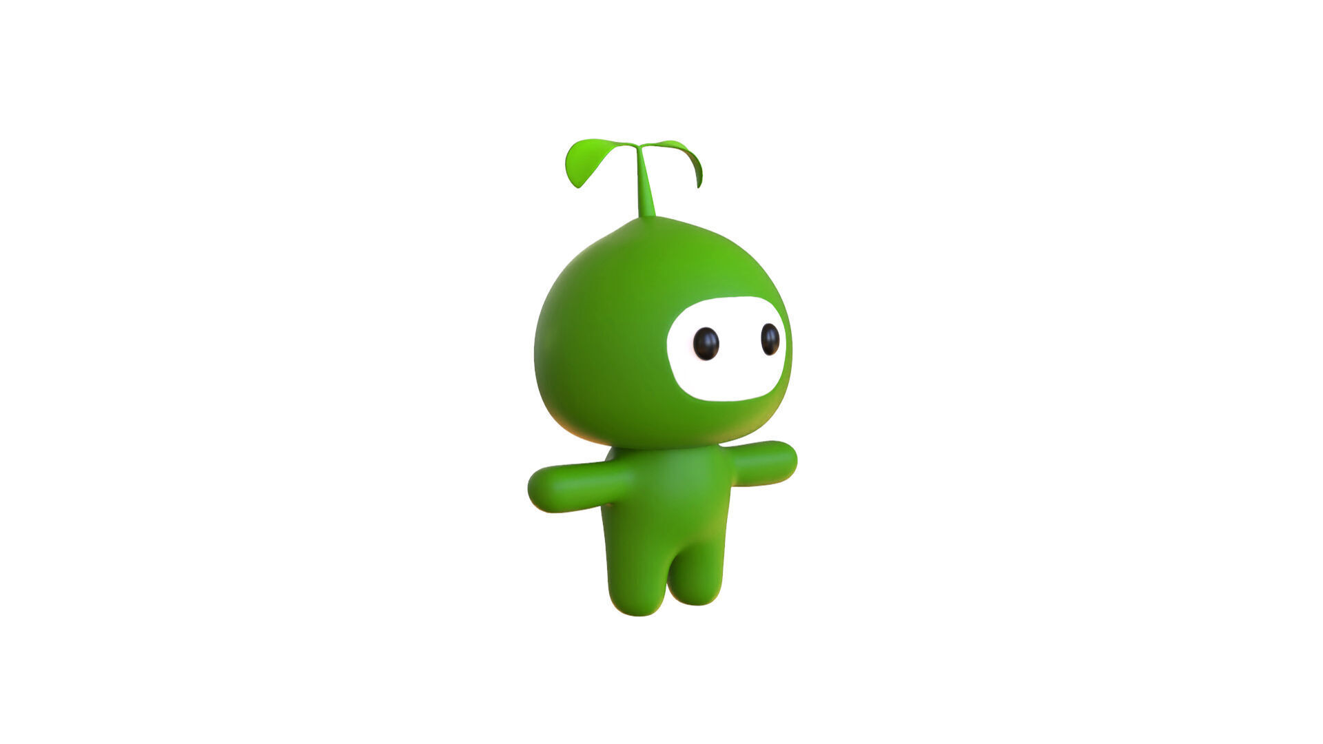 Low-Poly Character003 Leaf Mascot Animated Low-poly 3D model_18