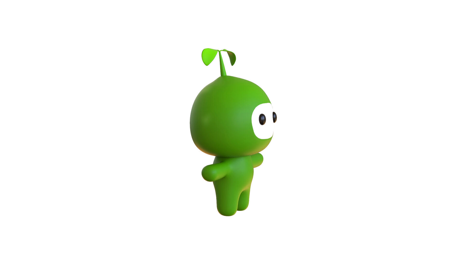 Low-Poly Character003 Leaf Mascot Animated Low-poly 3D model_17