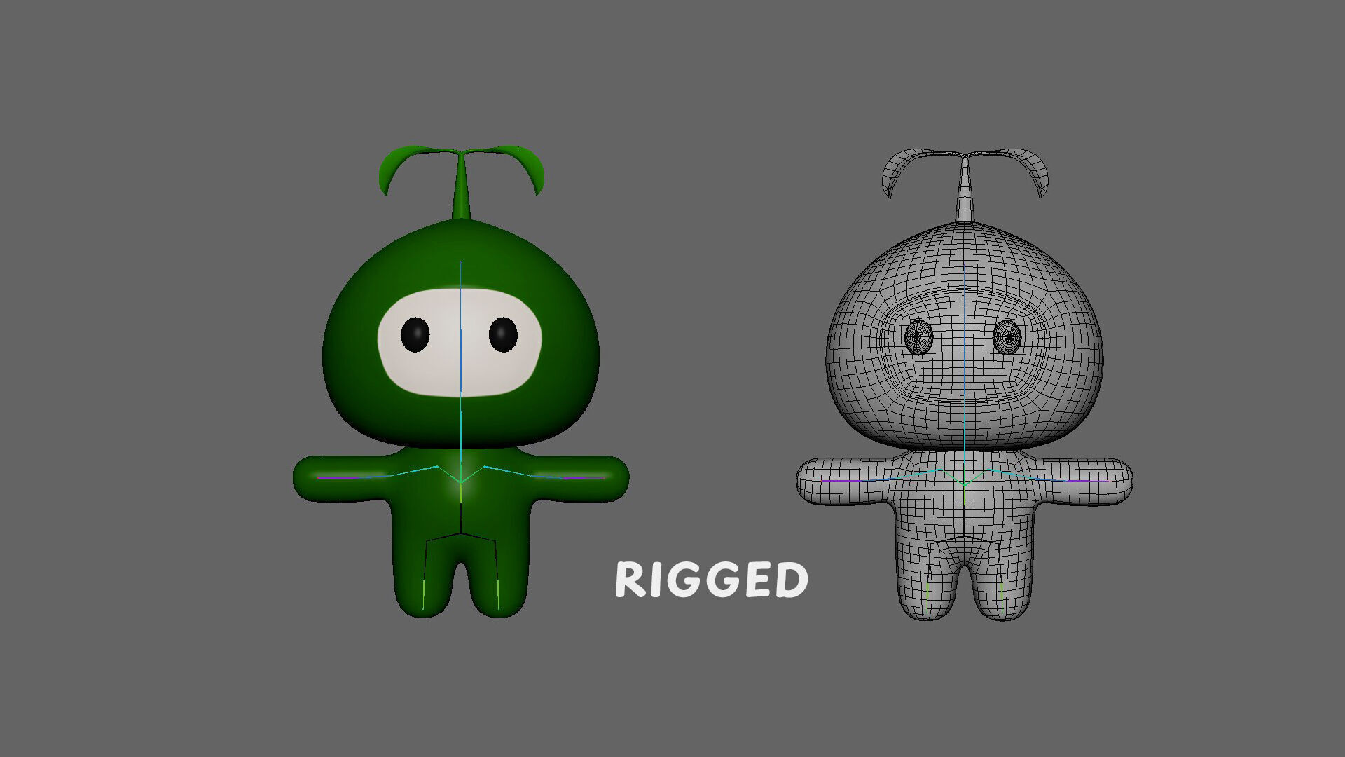 Low-Poly Character003 Leaf Mascot Animated Low-poly 3D model_3