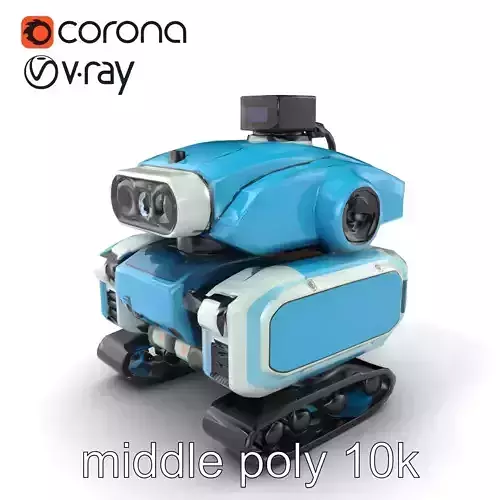 Underwater Maintenance Droid Streamlined Profile model pack Low-poly 3D model
