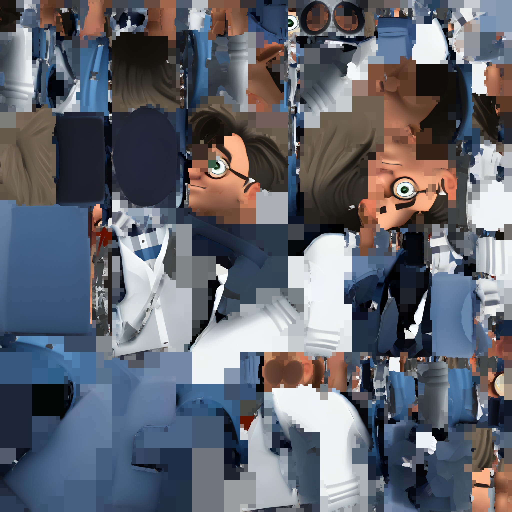 boy cartoon Low-poly 3D model_1