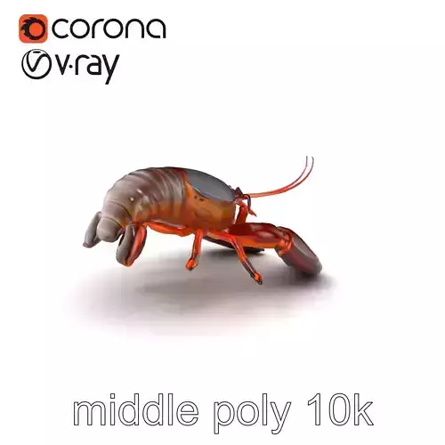 Common Crayfish Dark-Brown Rugged Carapace model pack Low-poly 3D model