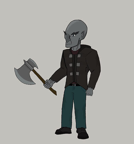 Axe man Low-poly 3D model