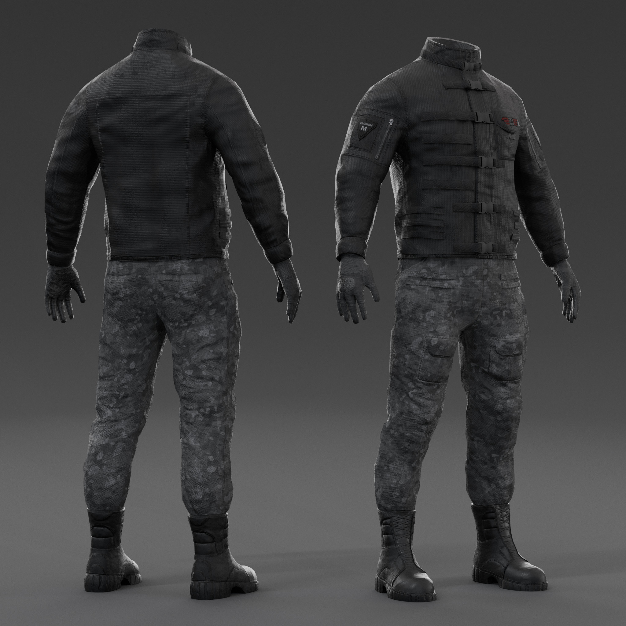 character clothes Low-poly 3D model_1