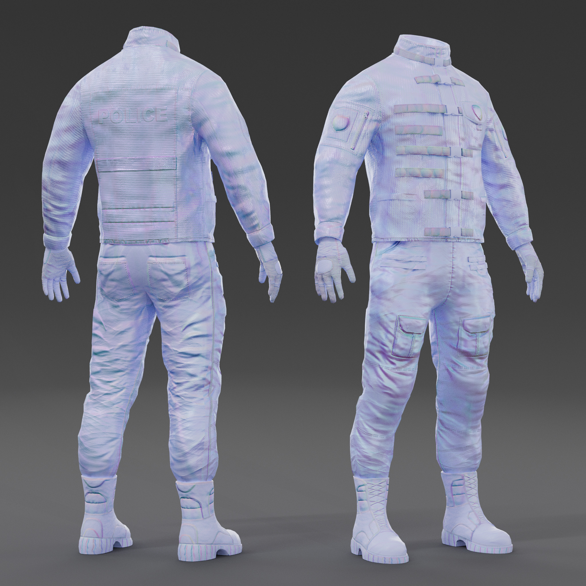 character clothes Low-poly 3D model_9