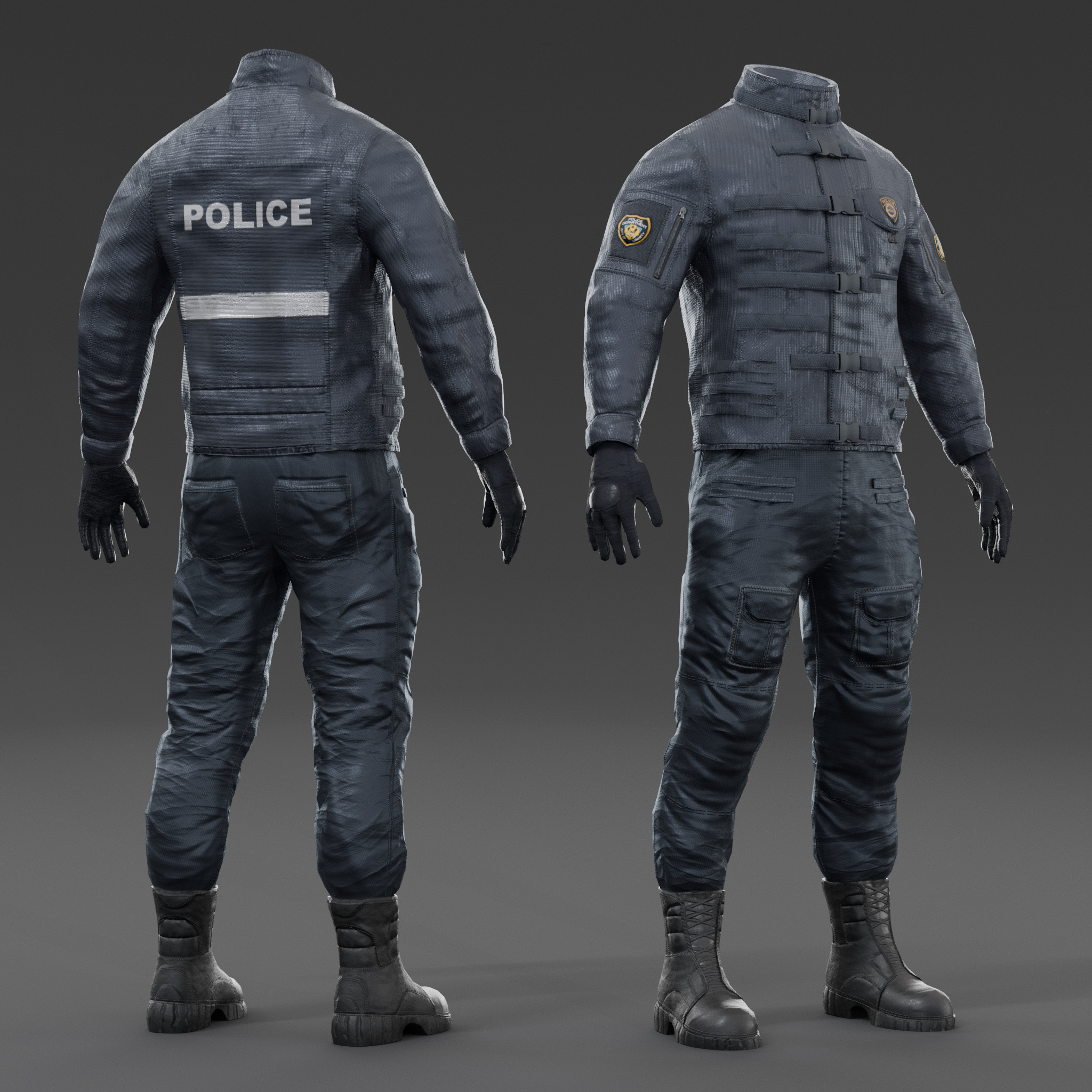 character clothes Low-poly 3D model_3