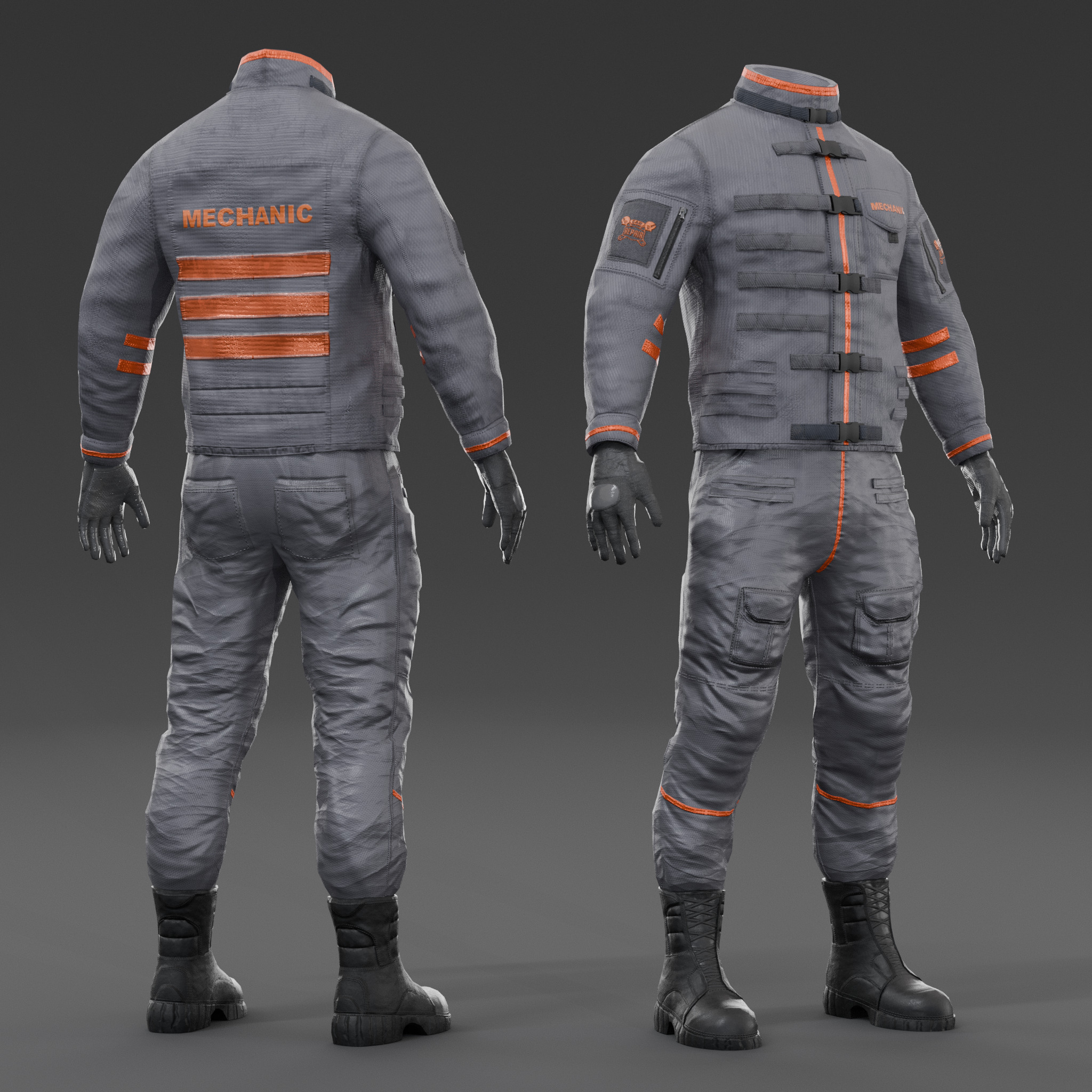 character clothes Low-poly 3D model_4