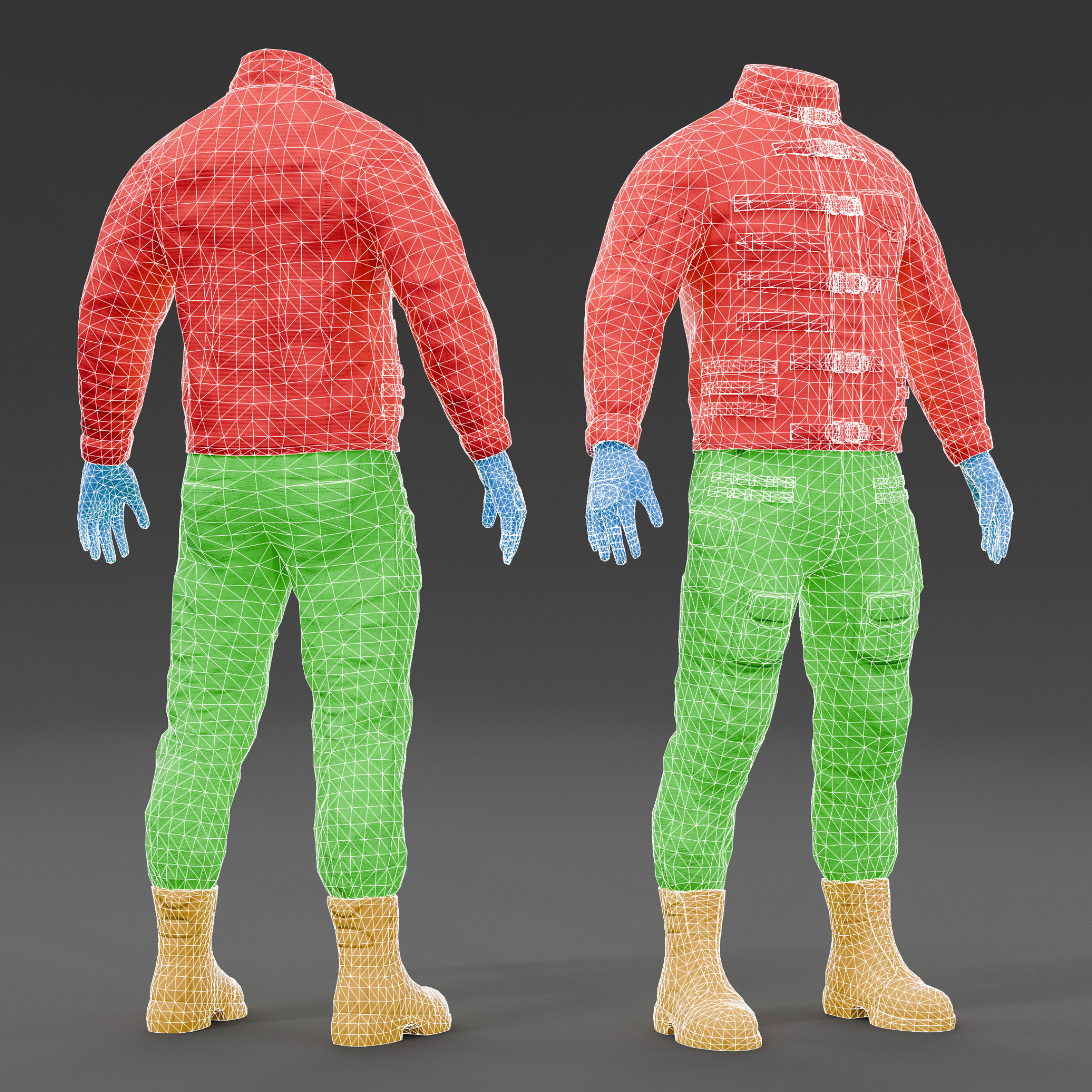 character clothes Low-poly 3D model_7