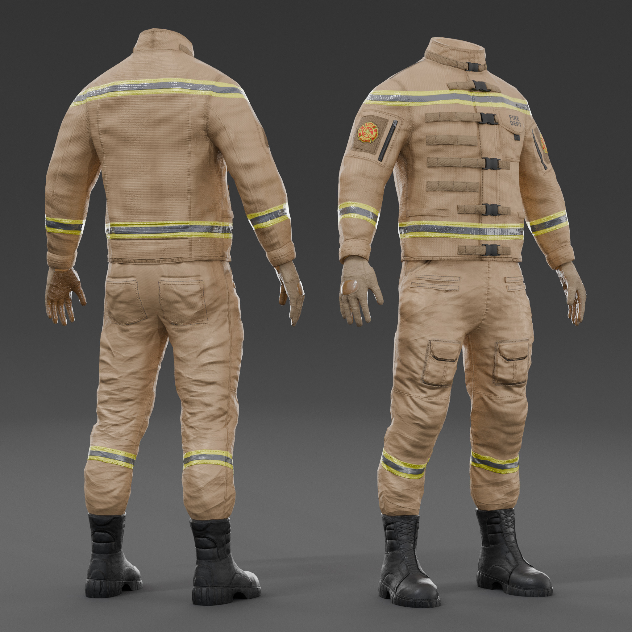 character clothes Low-poly 3D model_5