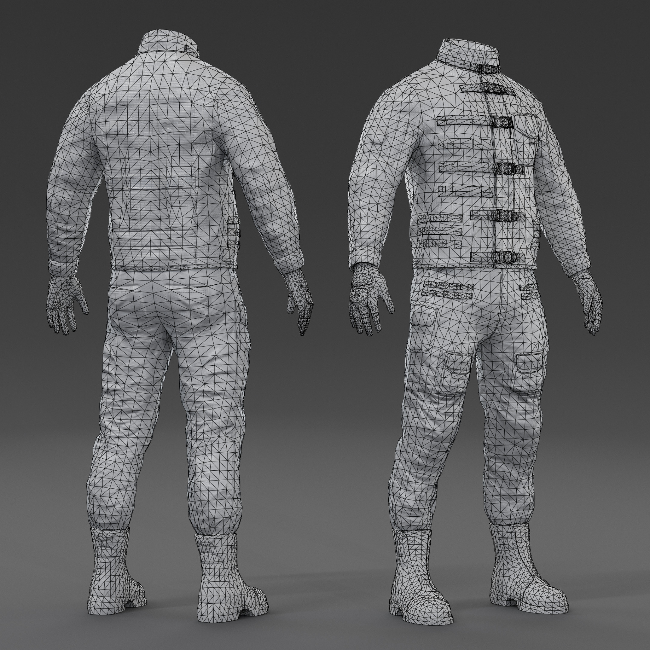 character clothes Low-poly 3D model_6